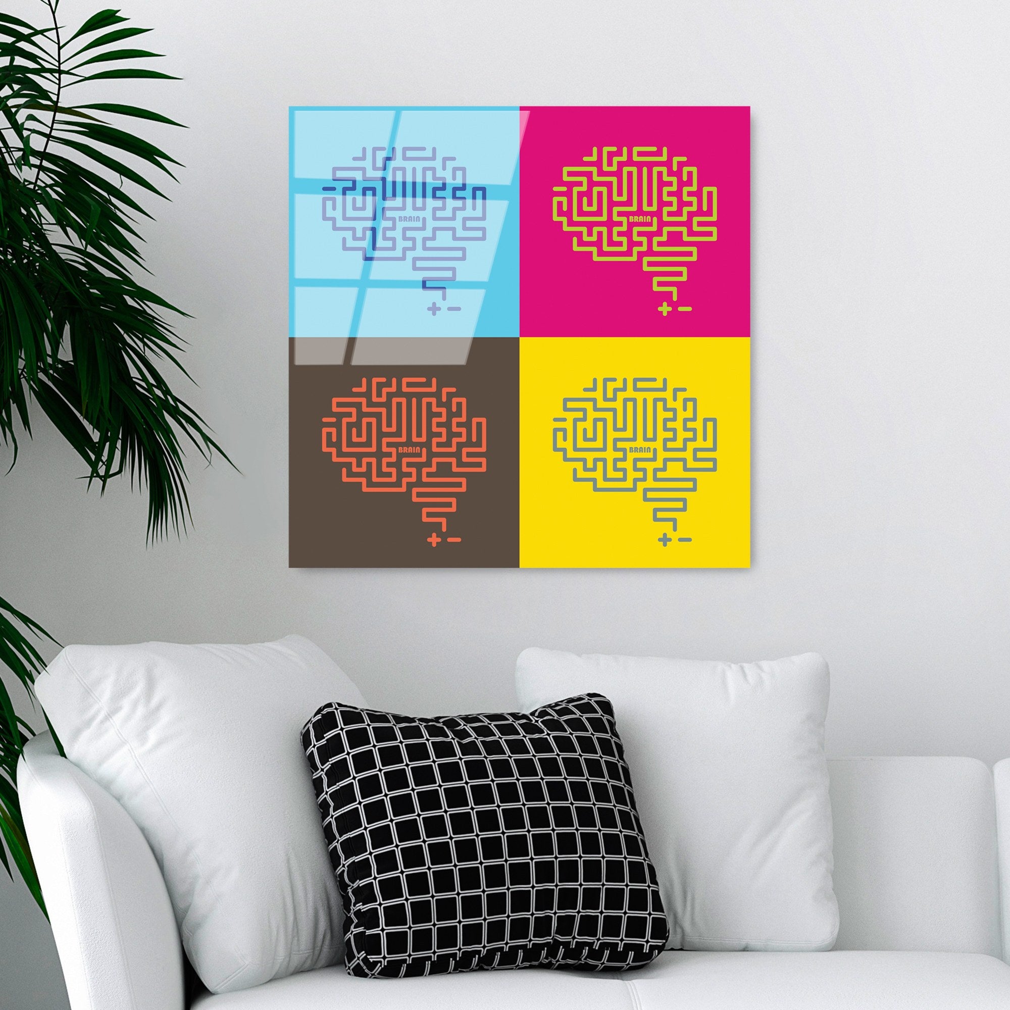 Quadro Decorativo em Vidro Temperado 4 mm (50 x 50 cm) Multicolor – UV-847