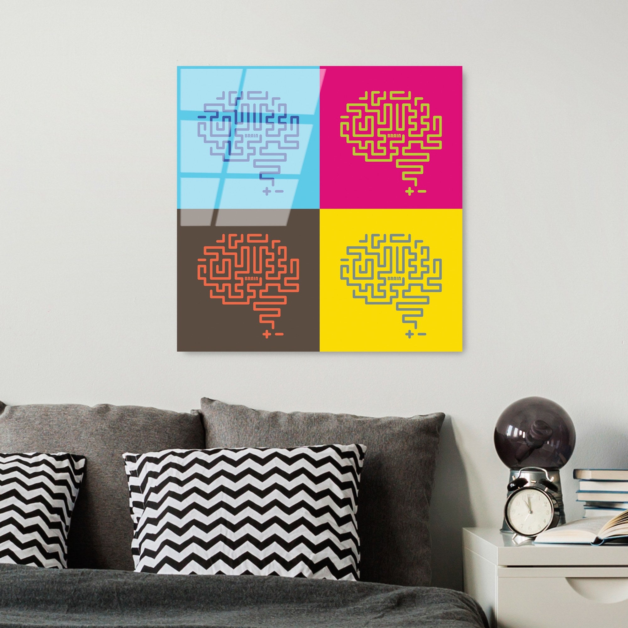 Quadro Decorativo em Vidro Temperado 4 mm (50 x 50 cm) Multicolor – UV-847