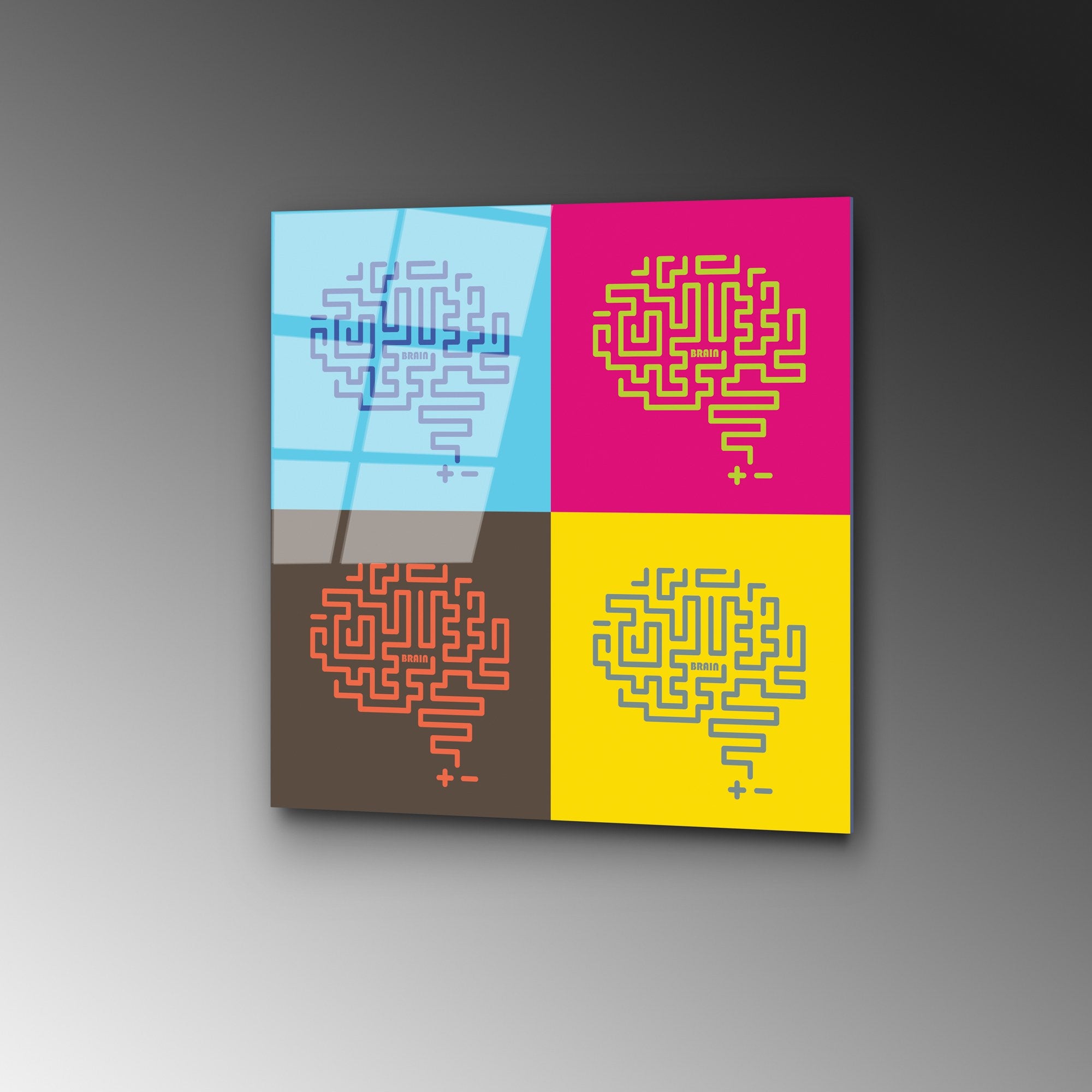 Quadro Decorativo em Vidro Temperado 4 mm (50 x 50 cm) Multicolor – UV-847