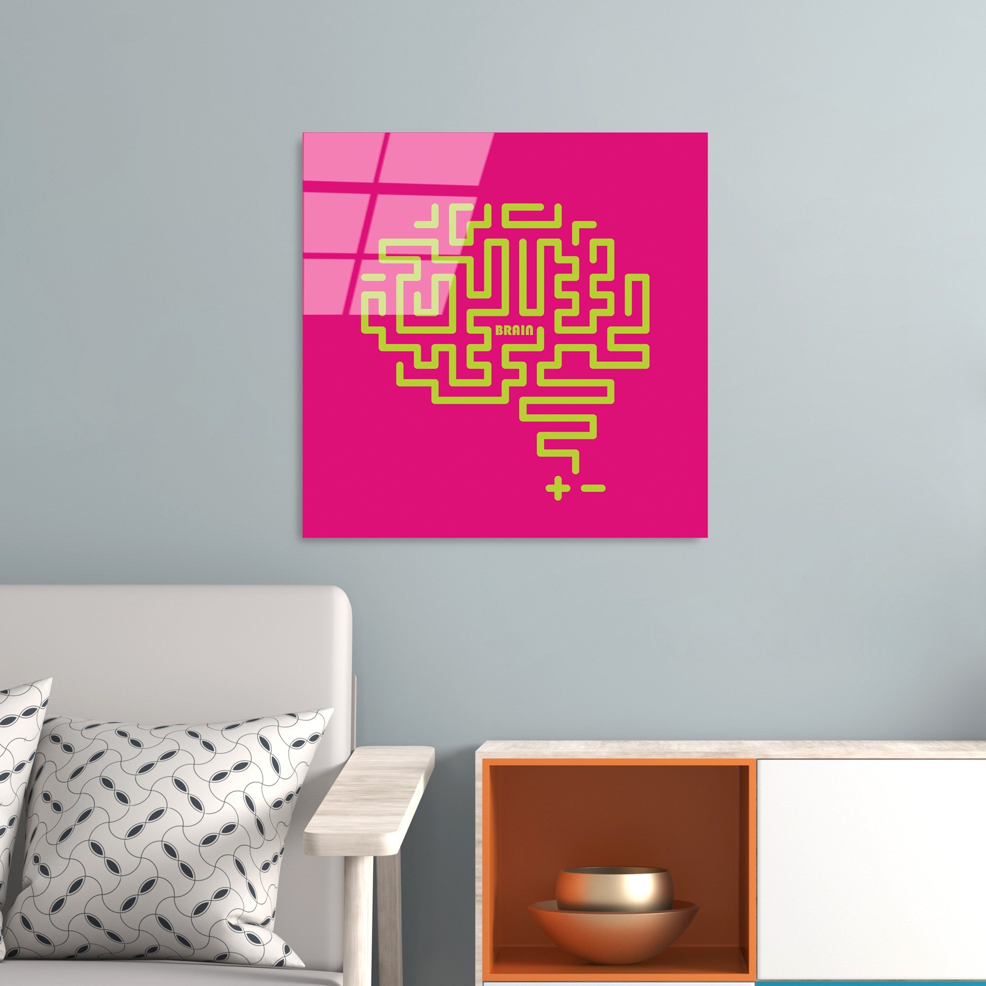 Quadro Decorativo em Vidro Temperado UV-849, Multicolor, 50x50 cm, Espessura 4 mm