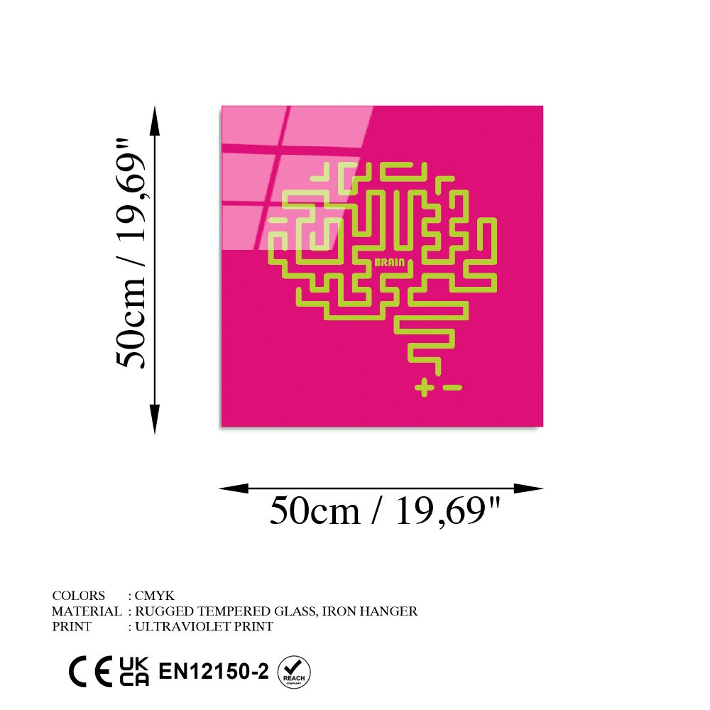 Quadro Decorativo em Vidro Temperado UV-849, Multicolor, 50x50 cm, Espessura 4 mm