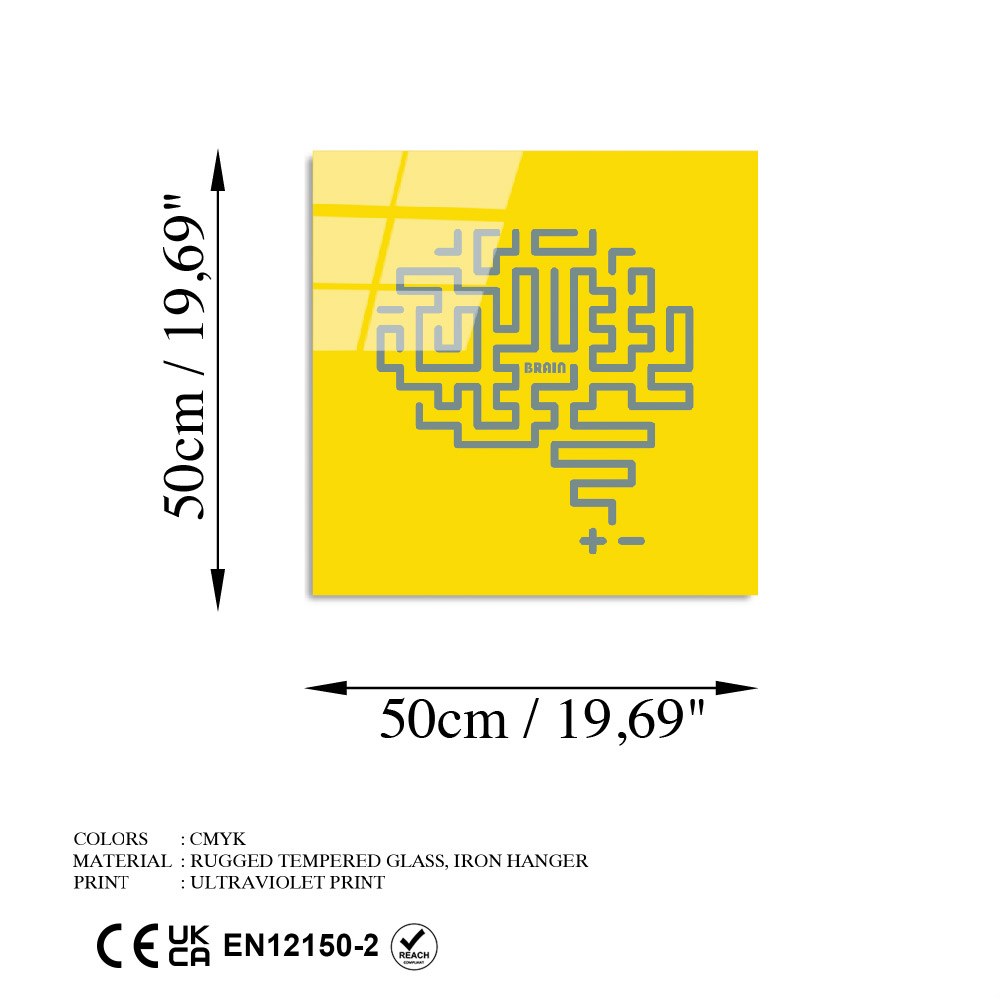 Quadro Decorativo em Vidro Temperado 100% (4 mm) Multicolor 50 x 50 cm – UV-850