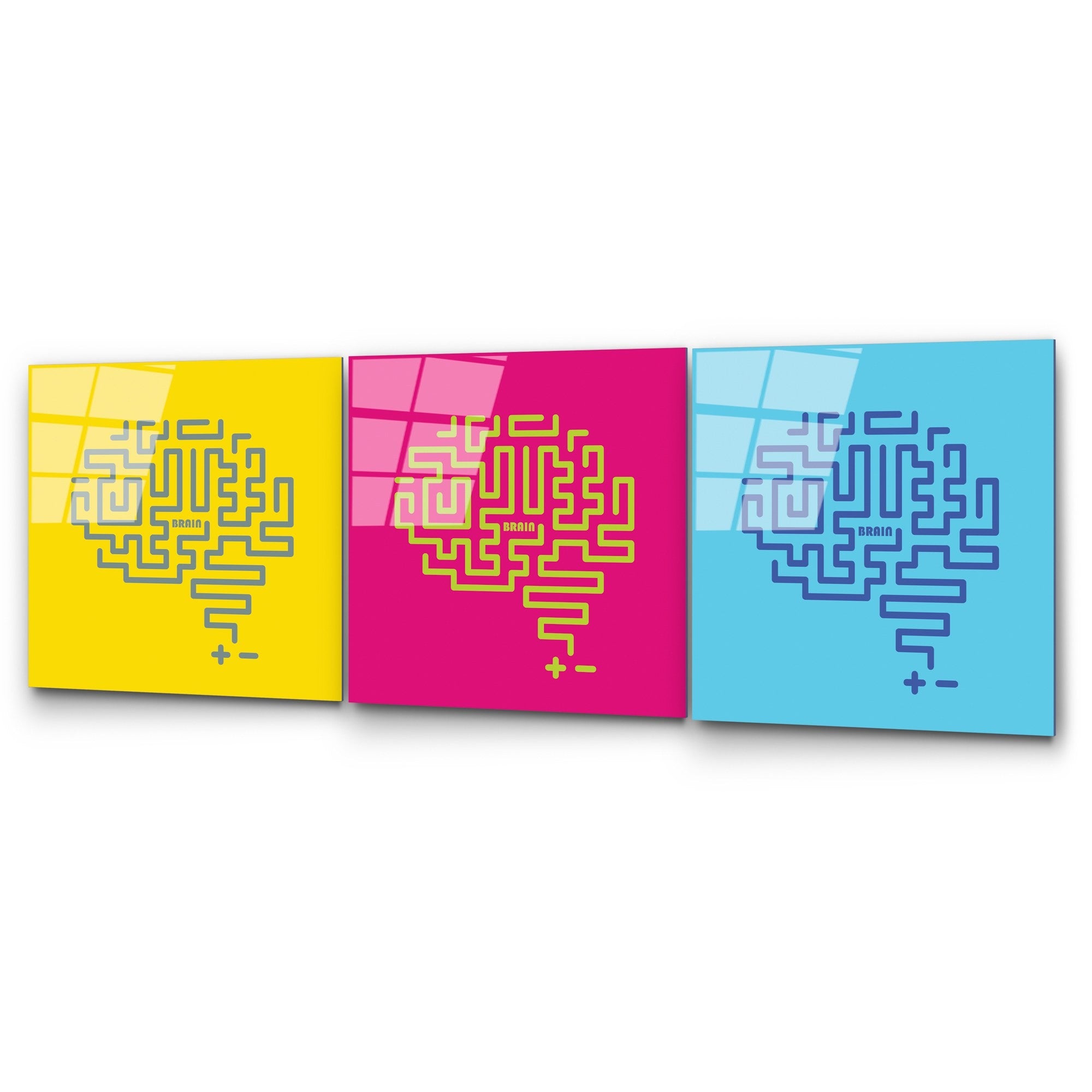 UV-851 Quadro Decorativo em Vidro Temperado 50 x 50 cm (3 Peças) – Multicolor