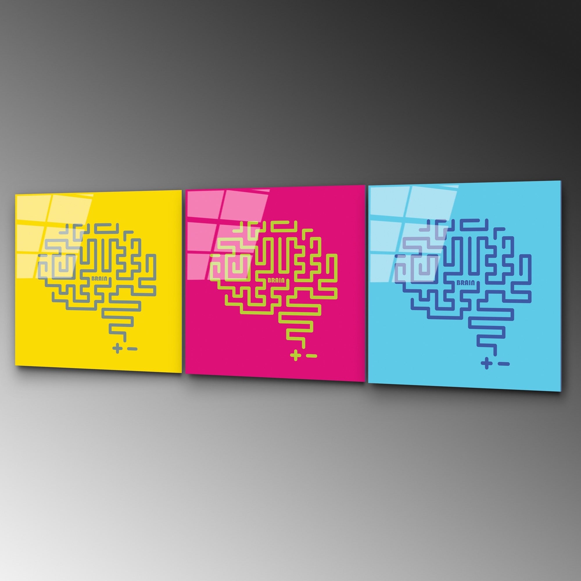 UV-851 Quadro Decorativo em Vidro Temperado 50 x 50 cm (3 Peças) – Multicolor