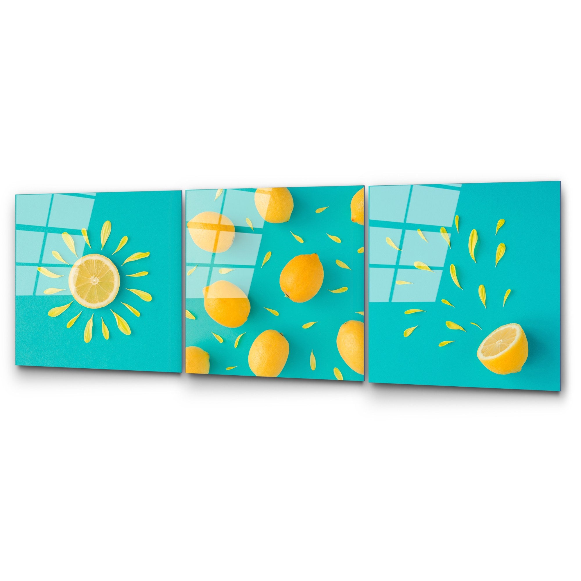 Conjunto de Quadros Decorativos em Vidro Temperado UV-854 Multicolor 50 x 50 cm (3 Peças) 4 mm