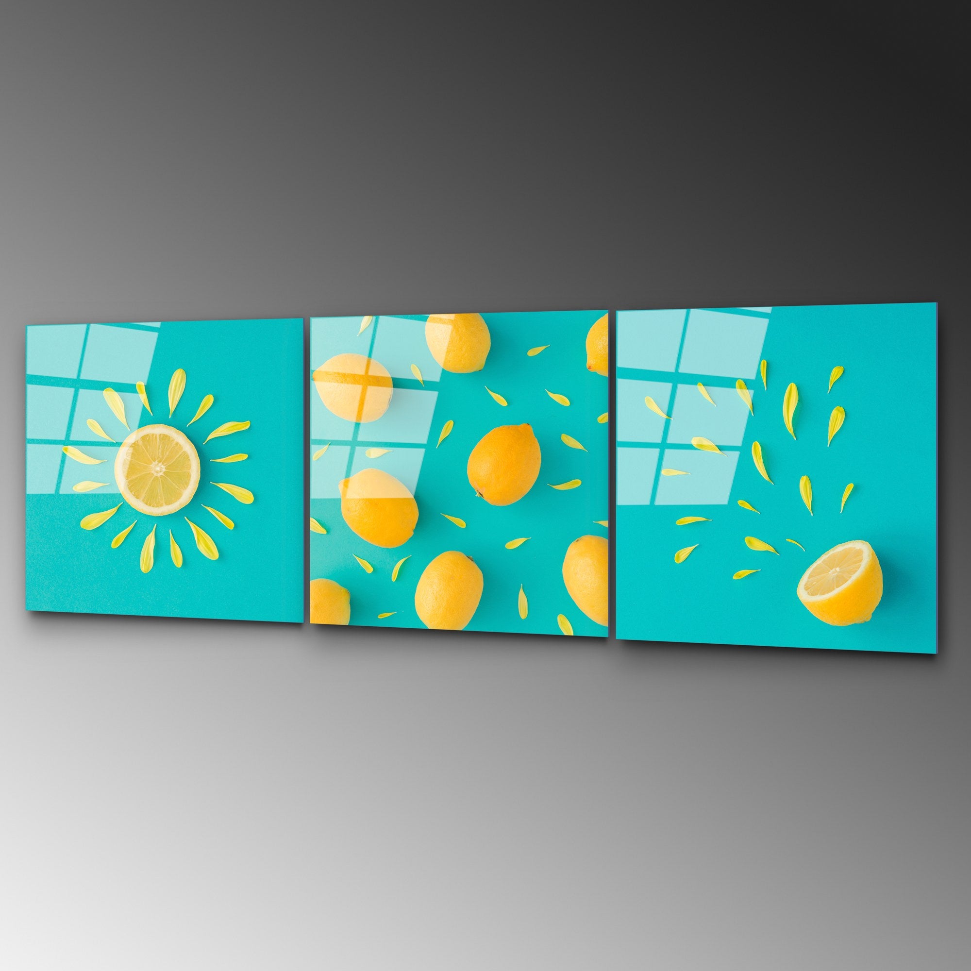 Conjunto de Quadros Decorativos em Vidro Temperado UV-854 Multicolor 50 x 50 cm (3 Peças) 4 mm