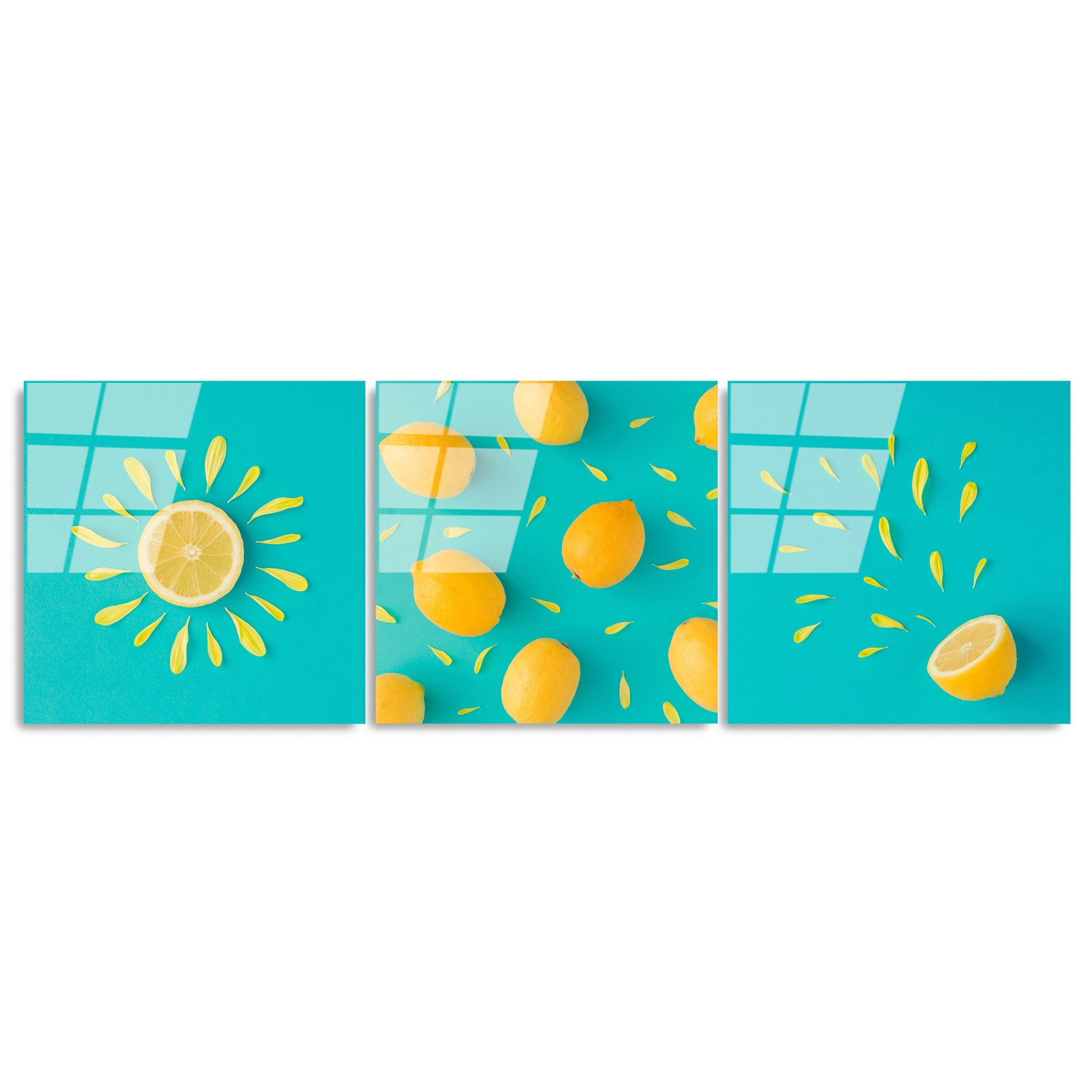 Conjunto de Quadros Decorativos em Vidro Temperado UV-854 Multicolor 50 x 50 cm (3 Peças) 4 mm