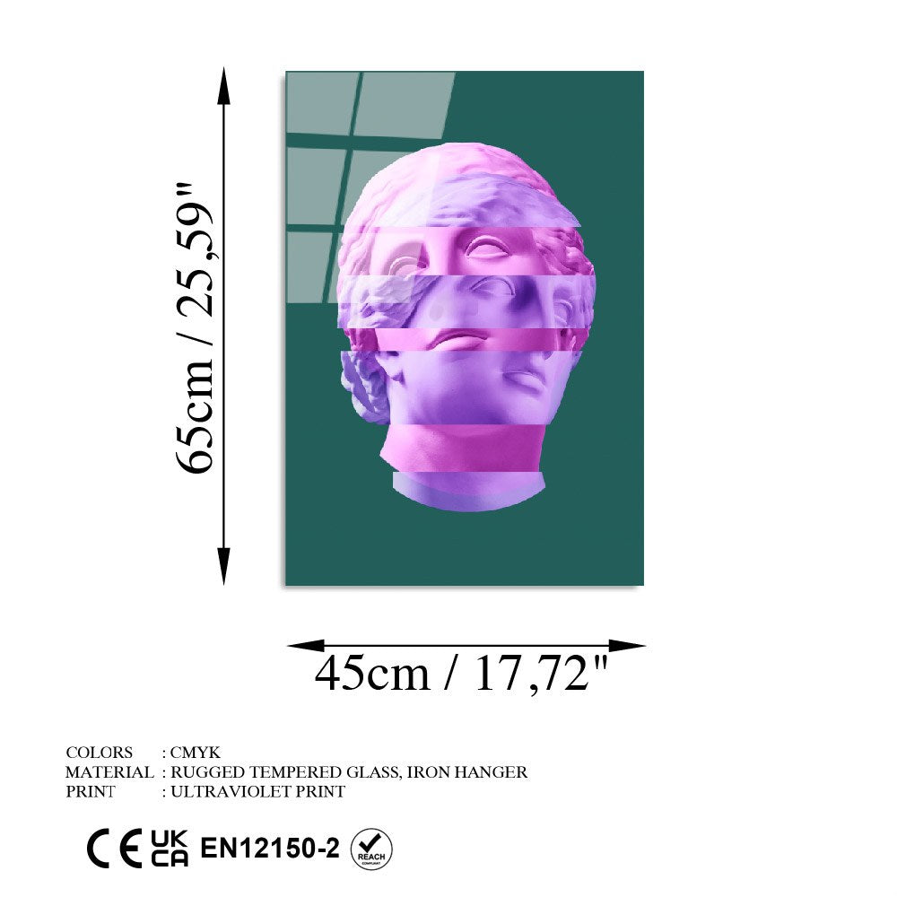 Quadro Decorativo em Vidro Temperado UV-869, Multicolor, 45 x 65 cm (4 mm)