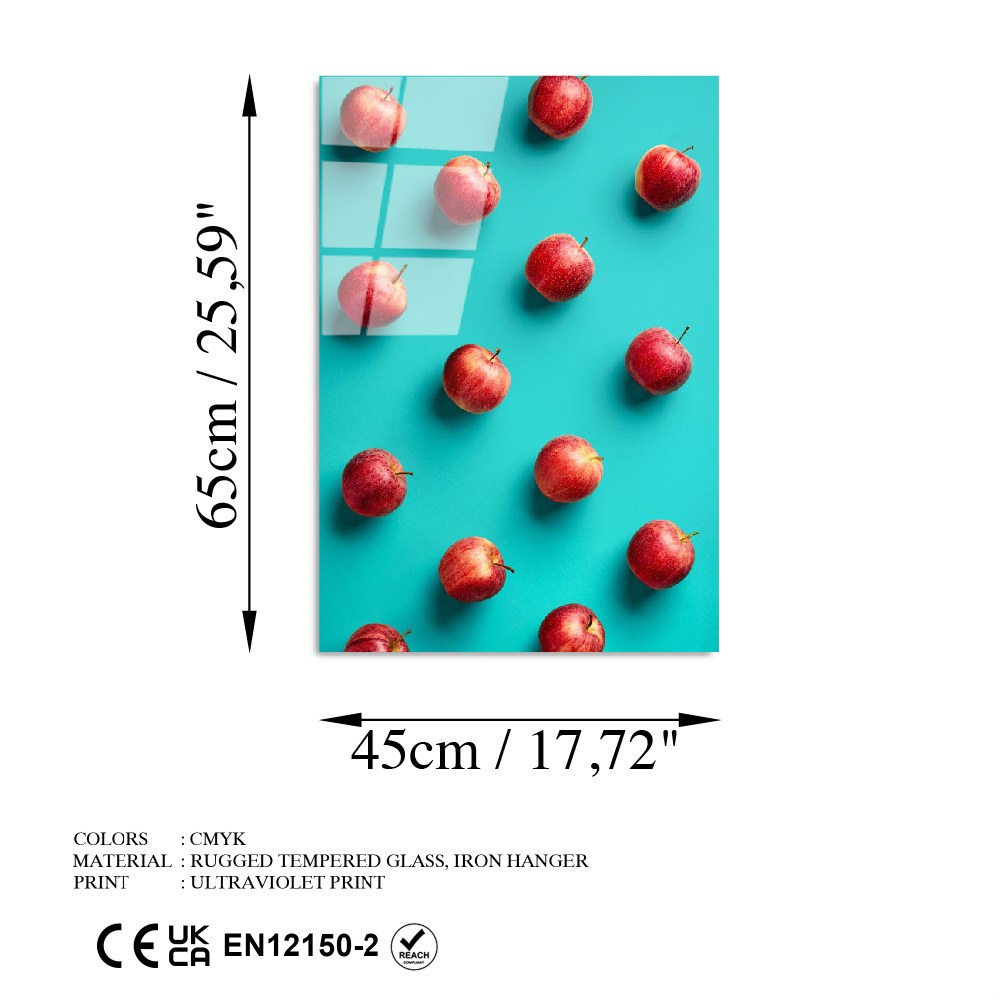 Quadro Decorativo em Vidro Temperado UV-870, 45x65 cm, Multicolor, 4 mm