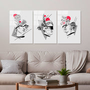 Quadro Decorativo em Vidro Temperado 4 mm (3 Peças) 45 x 65 cm – Multicolor – UV-876