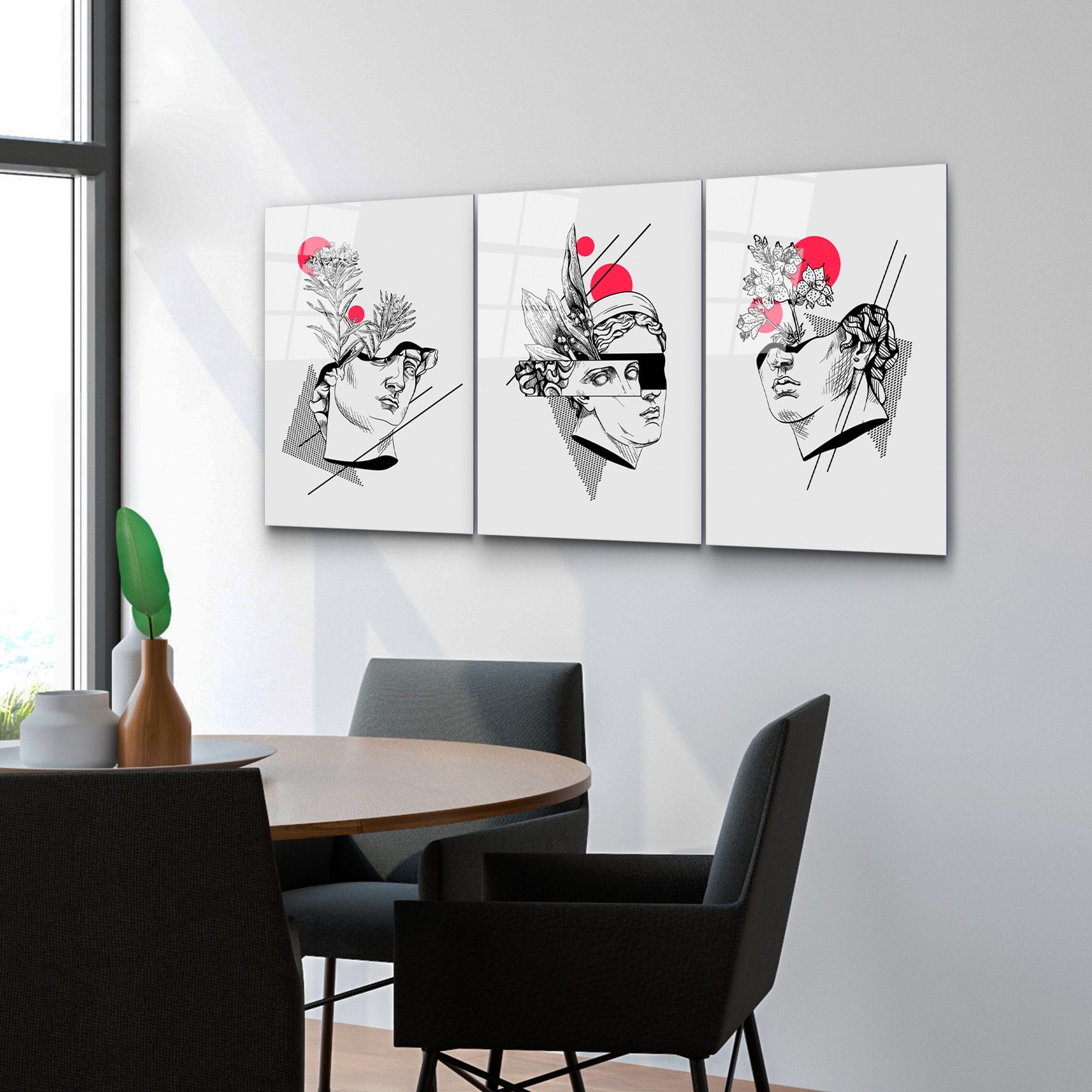 Quadro Decorativo em Vidro Temperado 4 mm (3 Peças) 45 x 65 cm – Multicolor – UV-876