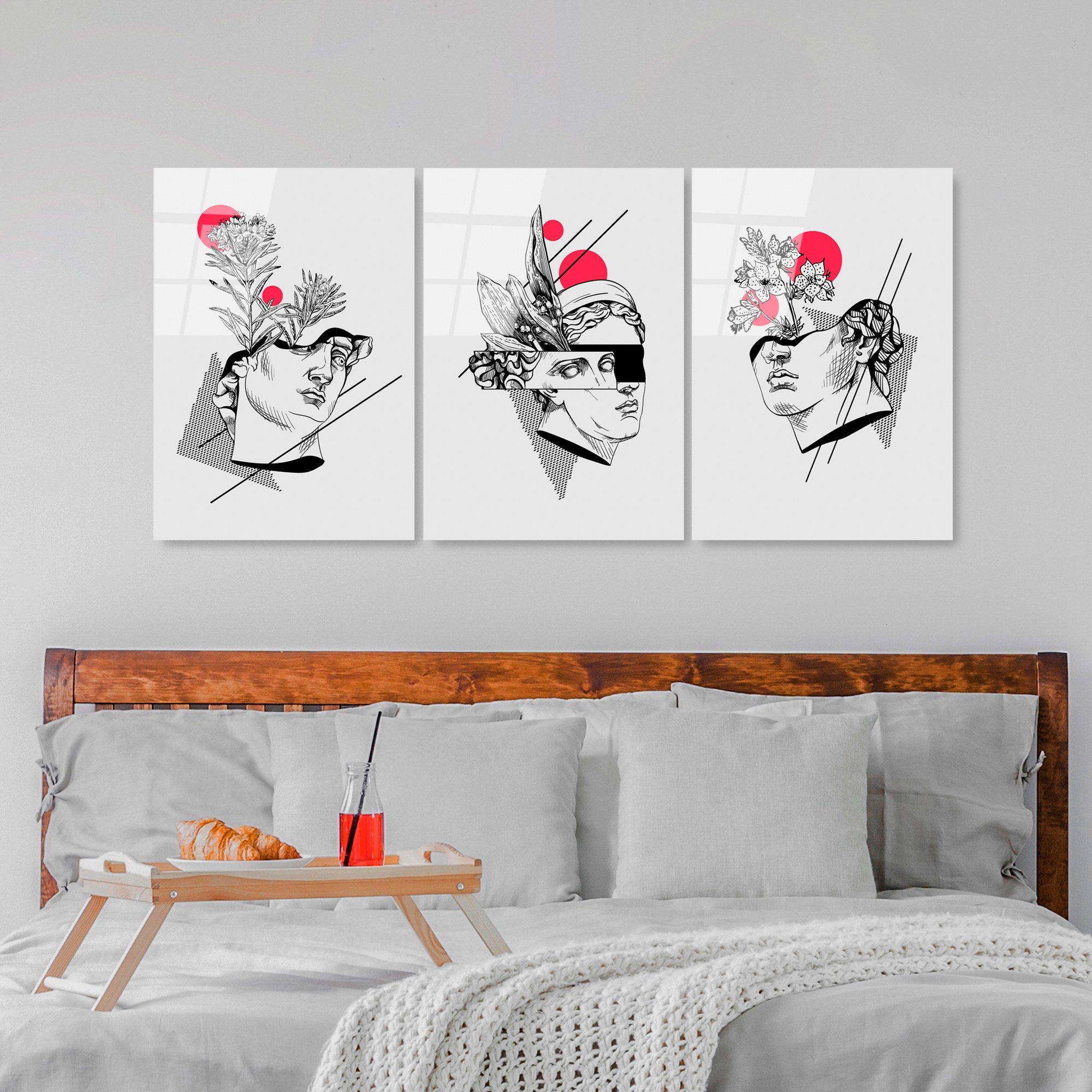 Quadro Decorativo em Vidro Temperado 4 mm (3 Peças) 45 x 65 cm – Multicolor – UV-876