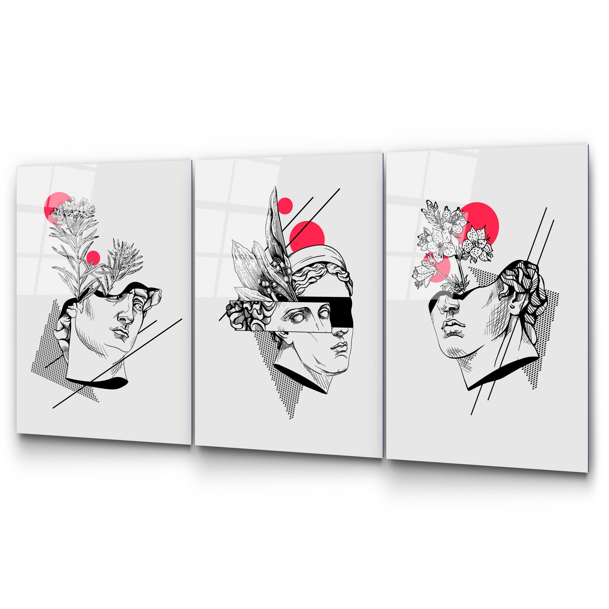 Quadro Decorativo em Vidro Temperado 4 mm (3 Peças) 45 x 65 cm – Multicolor – UV-876