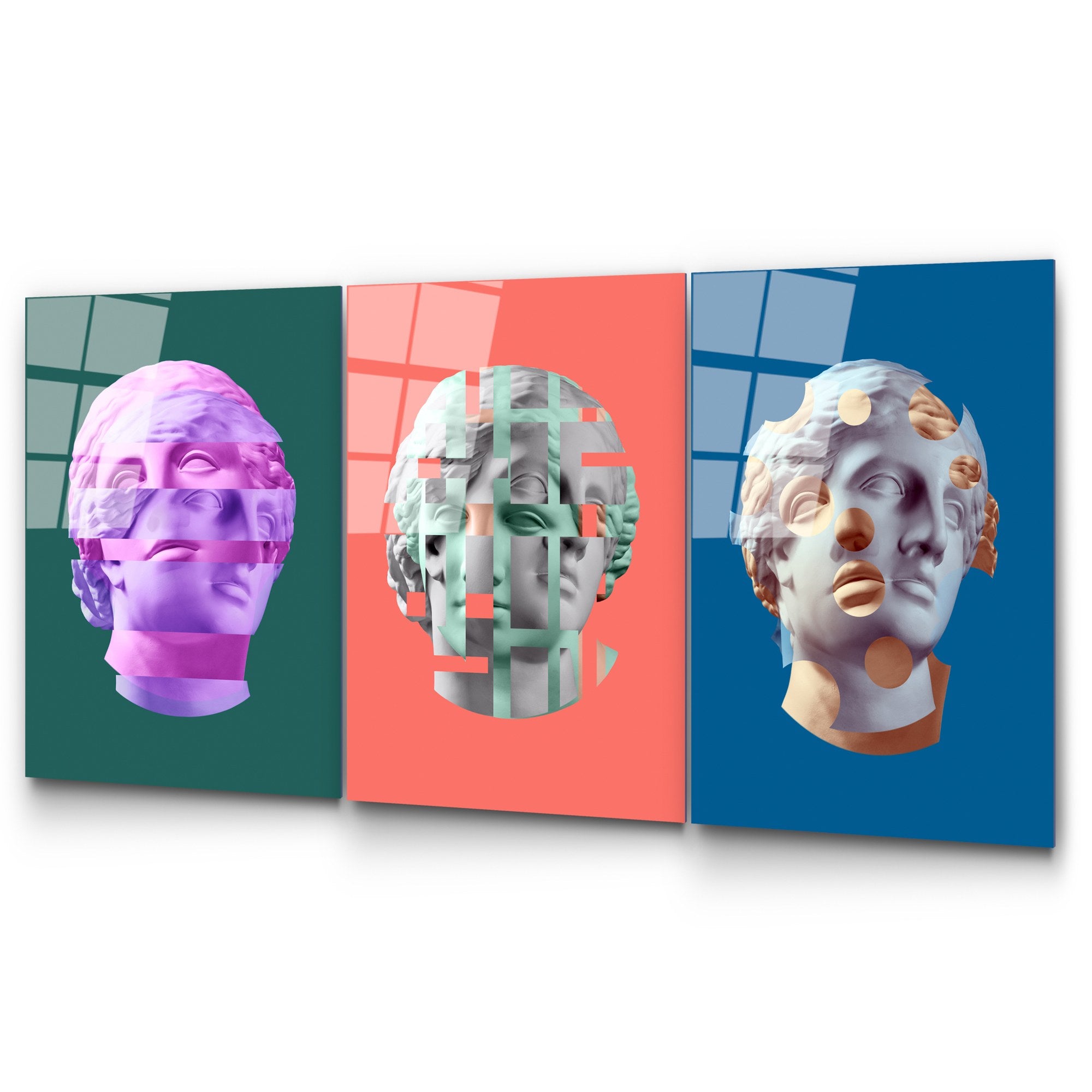 Quadro Decorativo em Vidro Temperado (3 Peças) UV-878, Multicolorido, 45 x 65 cm, 4 mm