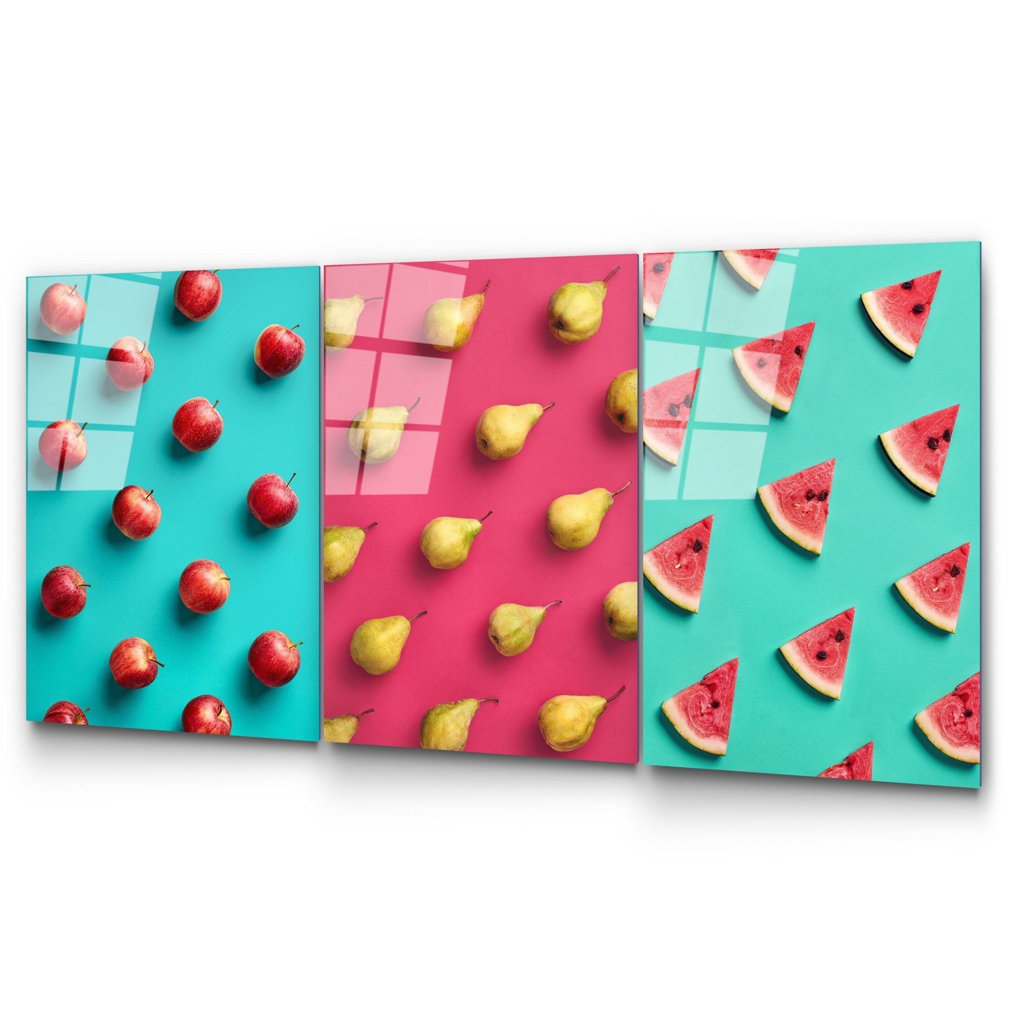 Tríptico Decorativo em Vidro Temperado 100% UV-879 – Multicolor – 3 Peças 45 x 65 cm (4 mm)