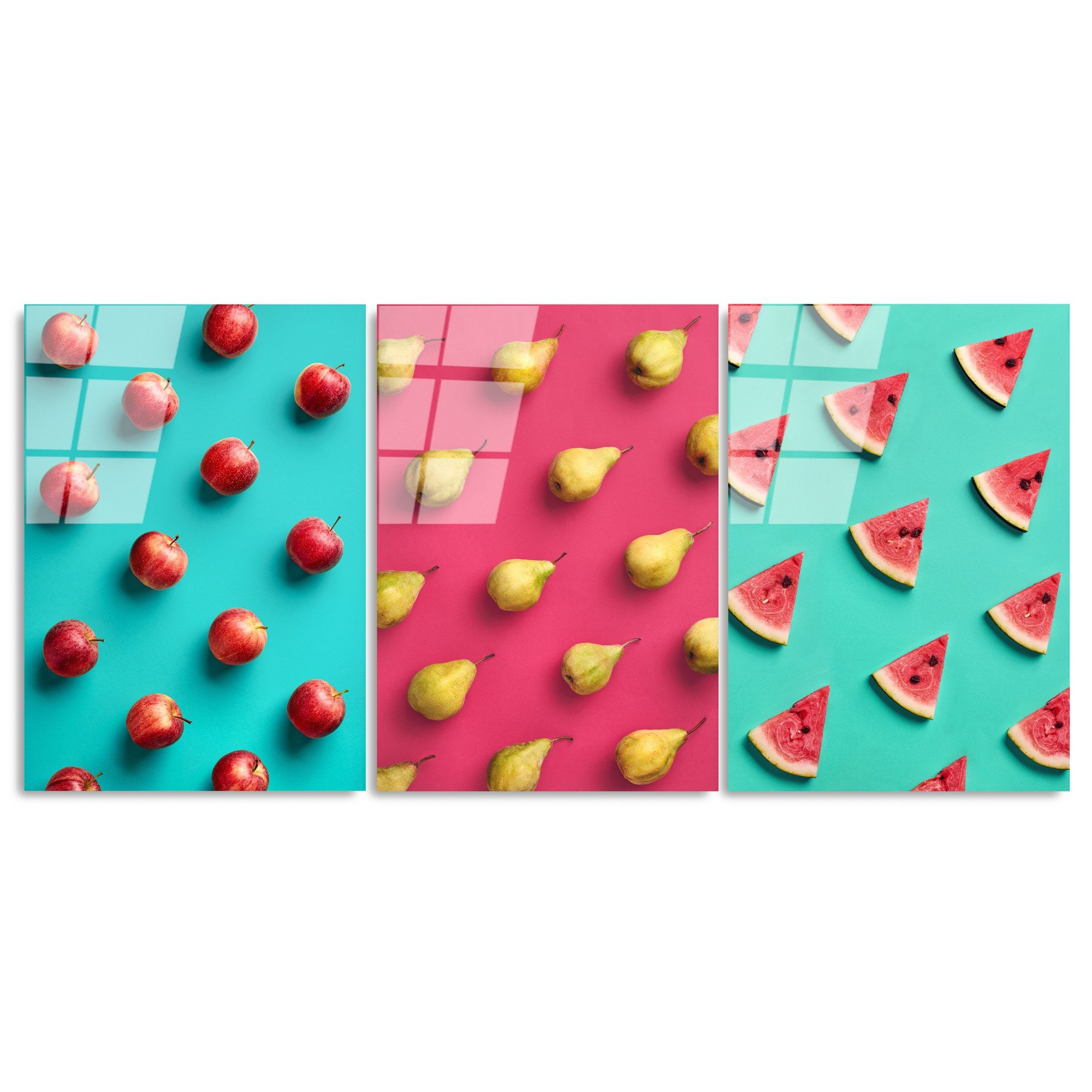 Tríptico Decorativo em Vidro Temperado 100% UV-879 – Multicolor – 3 Peças 45 x 65 cm (4 mm)