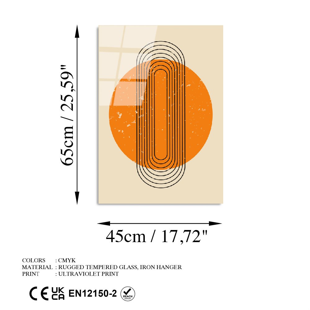 Quadro Decorativo em Vidro Temperado 4 mm UV-894, 45 x 65 cm, Multicolor