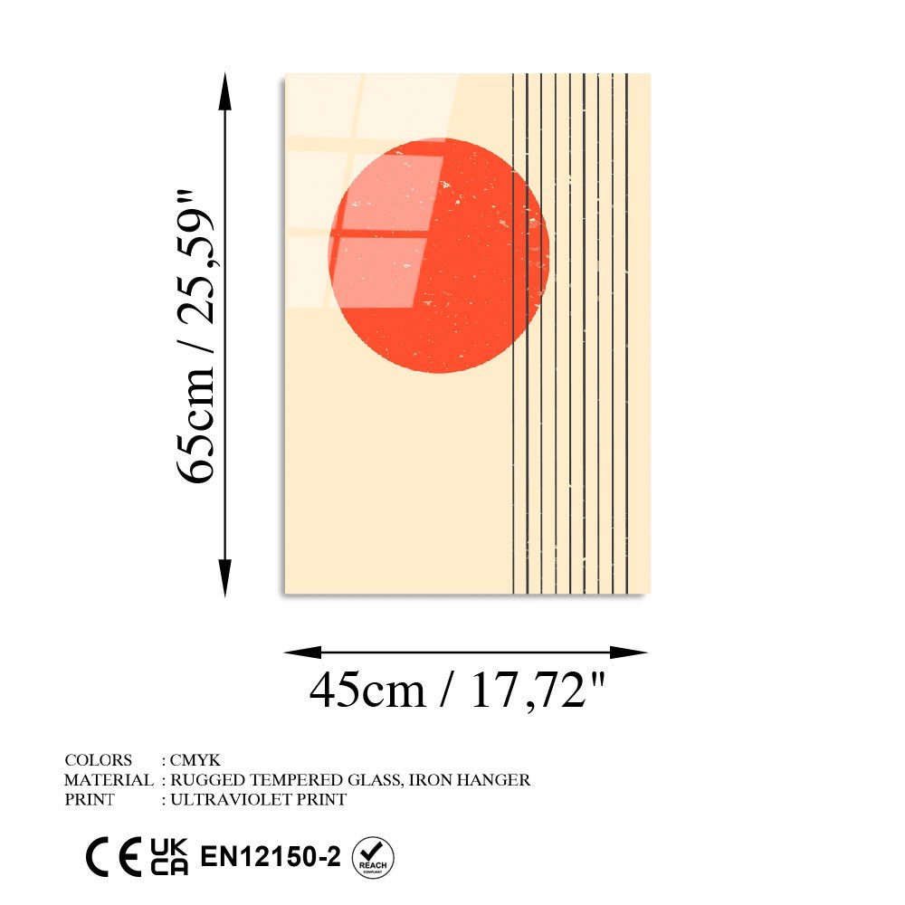 Quadro Decorativo em Vidro Temperado UV-896, Multicolor, 45 x 65 cm, 4 mm