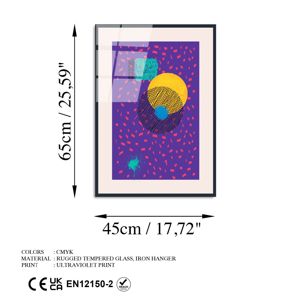 Quadro Decorativo em Vidro Temperado 4 mm • Multicolor • 45 x 65 cm • UV-897