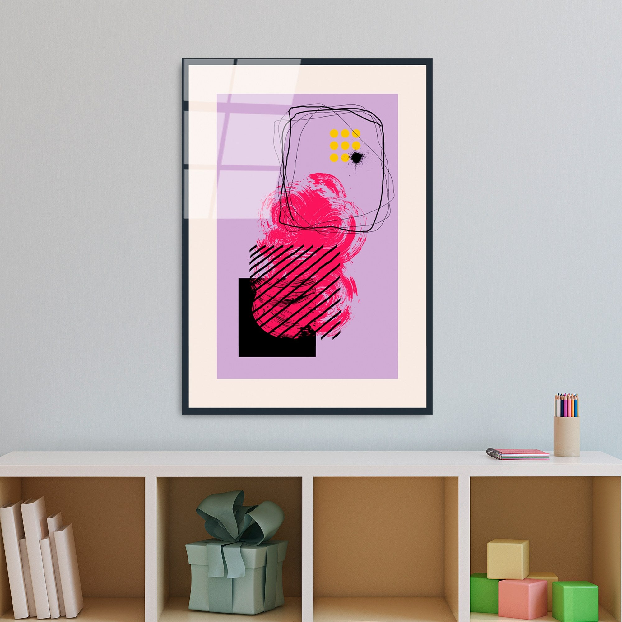 Quadro Decorativo em Vidro Temperado UV-898 — Multicolor, 45 x 65 cm, 4 mm