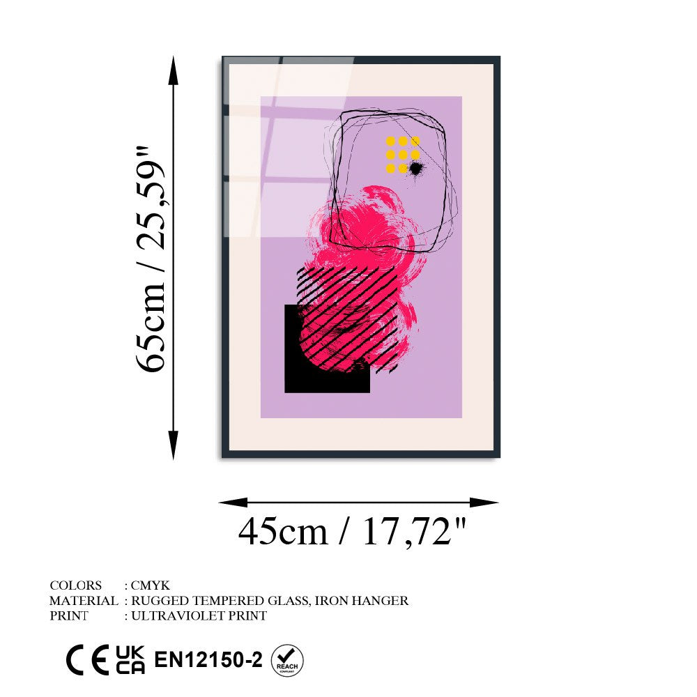 Quadro Decorativo em Vidro Temperado UV-898 — Multicolor, 45 x 65 cm, 4 mm