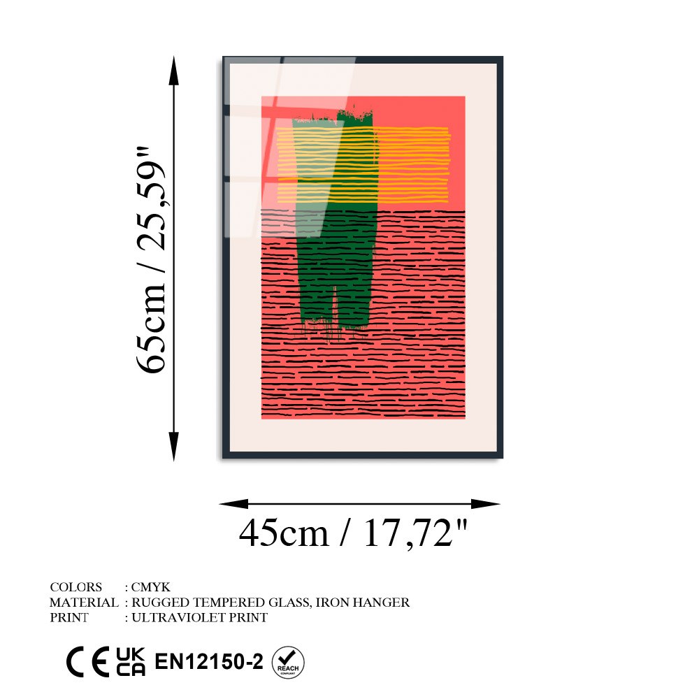 Quadro Decorativo em Vidro Temperado UV-899, 45 x 65 cm, Multicolor, 4 mm