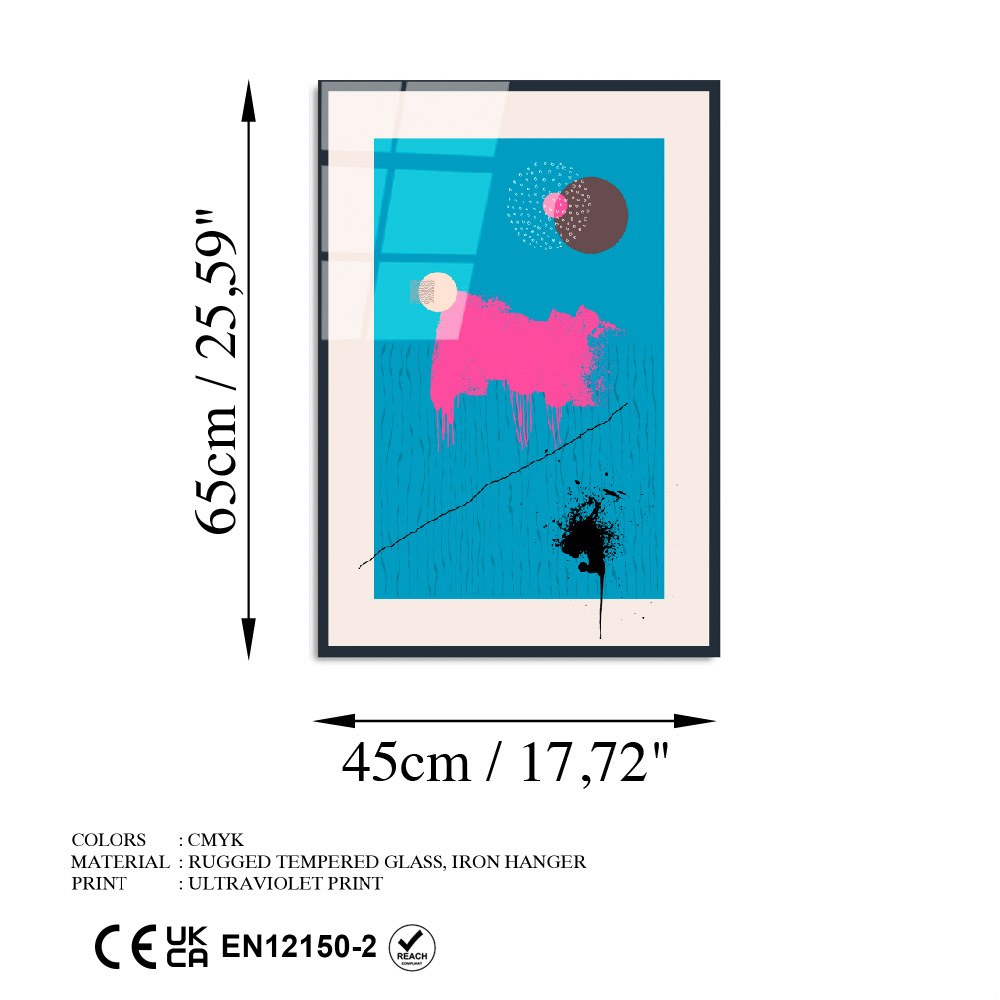 Quadro Decorativo em Vidro Temperado UV-900 45 x 65 cm Multicolor 4 mm