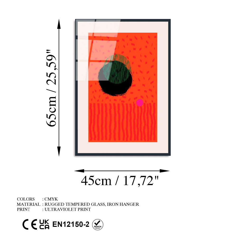 Quadro Decorativo em Vidro Temperado UV-901, Multicolor, 45 x 65 cm, 4 mm