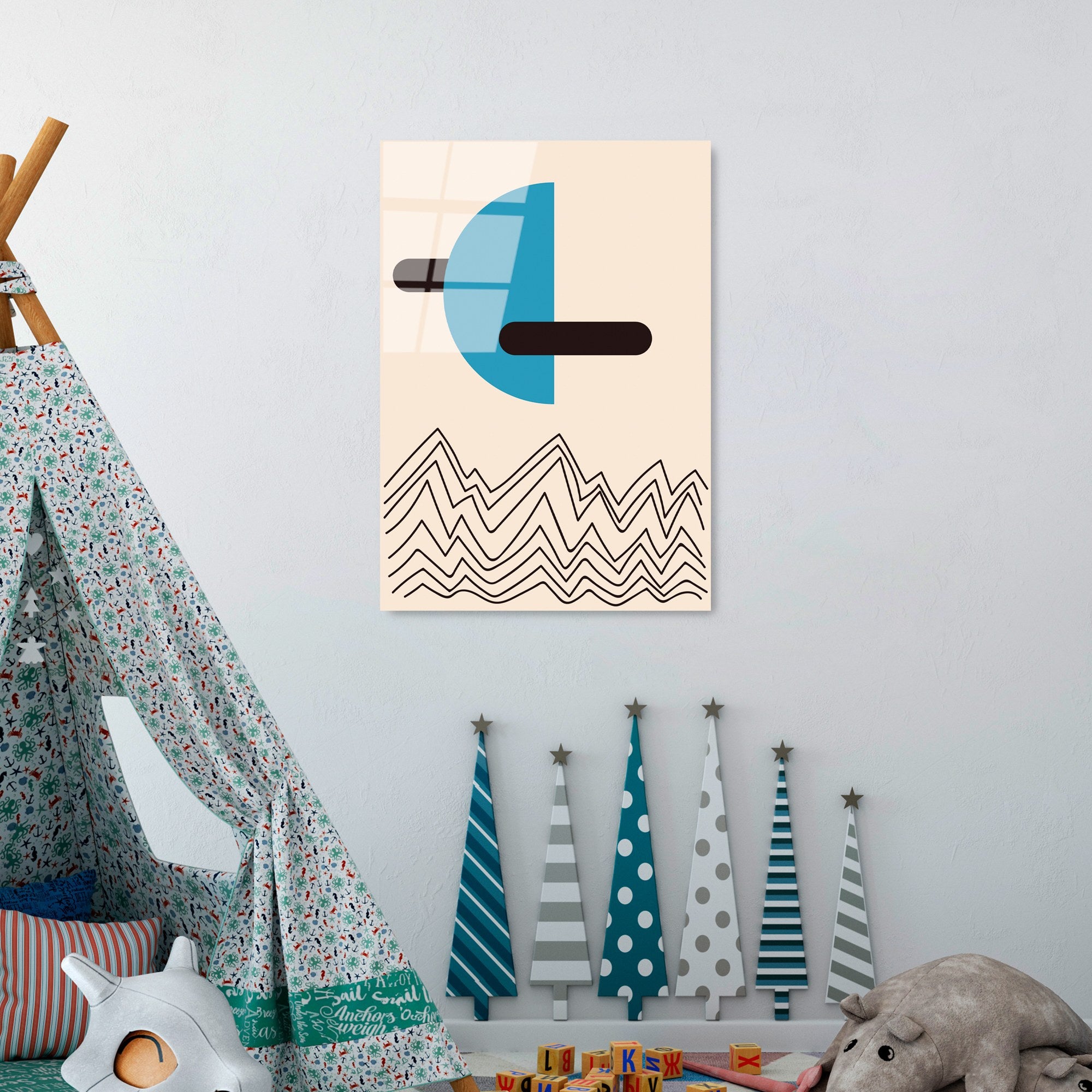 Quadro Decorativo em Vidro Temperado UV-902, Multicolor, 45 x 65 cm (4 mm)