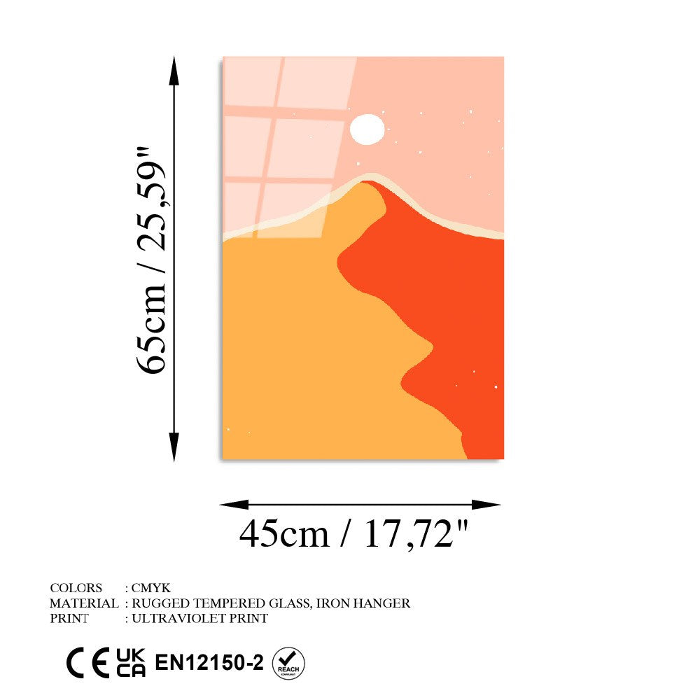 Quadro Decorativo em Vidro Temperado UV-906, Multicolor, 45 x 65 cm (4 mm)