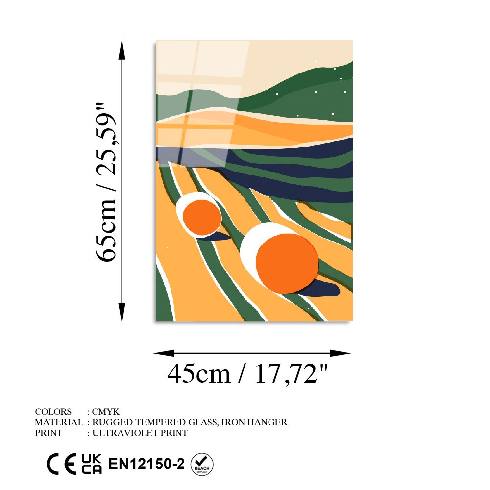 Quadro Decorativo em Vidro Temperado UV-907, 45 x 65 cm, Multicolor (4 mm)