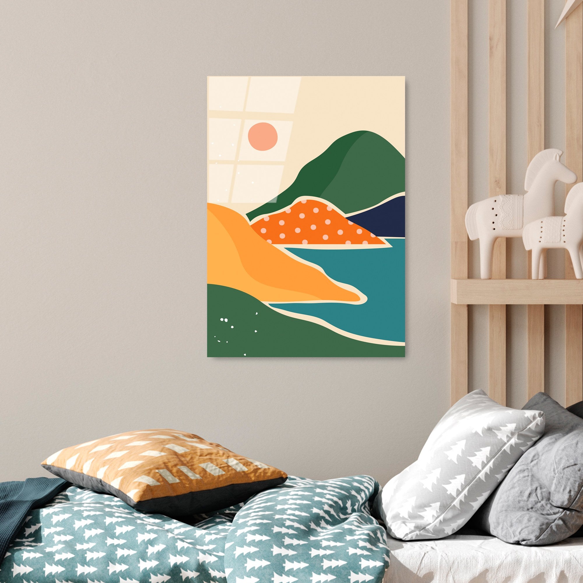 Quadro Decorativo em Vidro Temperado UV-908 45x65 cm – Multicolor, 4 mm