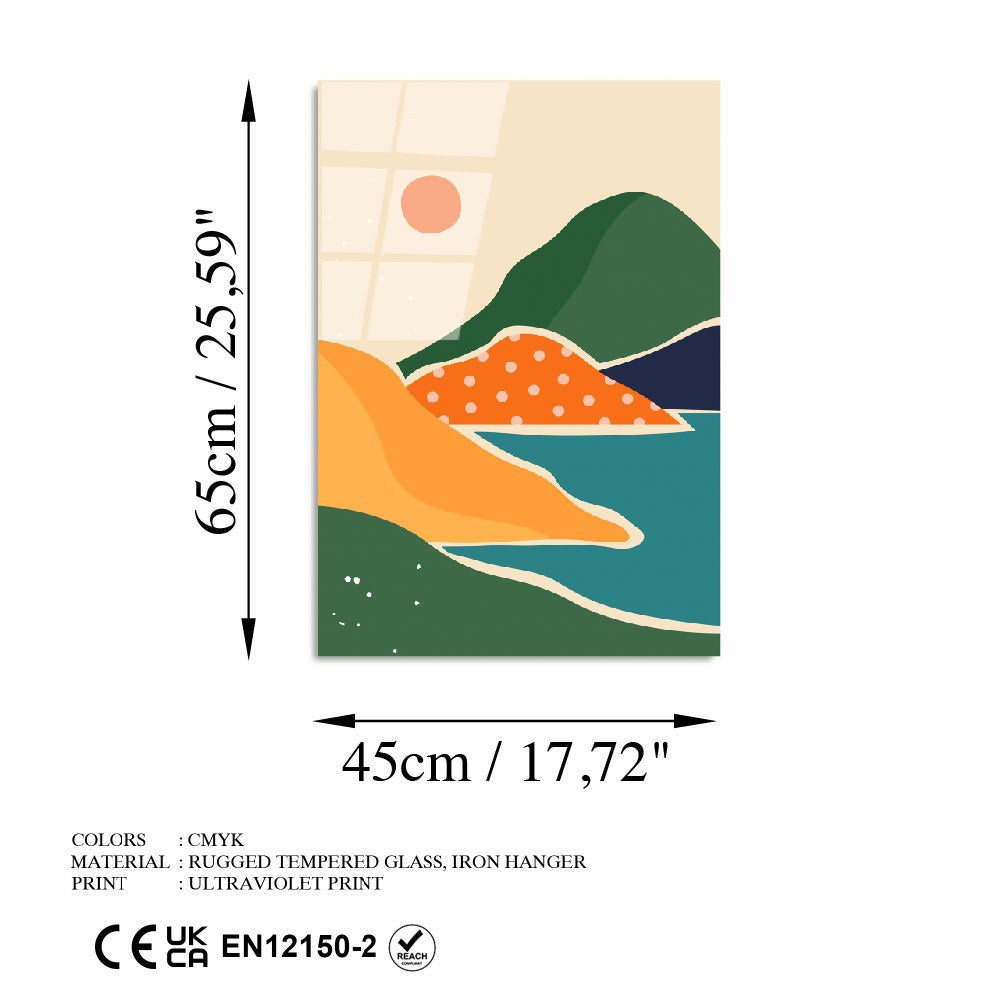 Quadro Decorativo em Vidro Temperado UV-908 45x65 cm – Multicolor, 4 mm