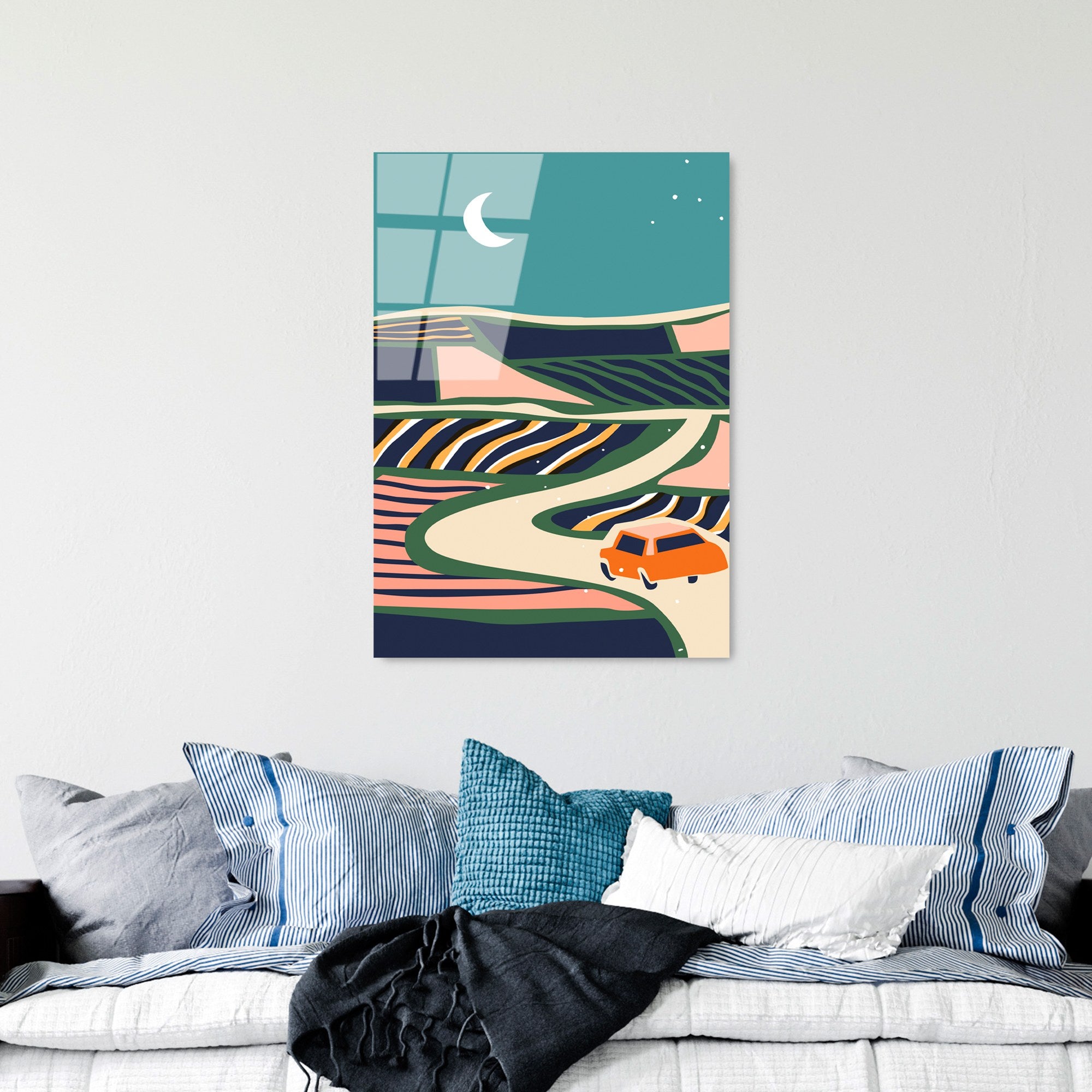 Quadro Decorativo em Vidro Temperado 100% (4 mm) UV-909, Multicolor, 45 x 65 cm