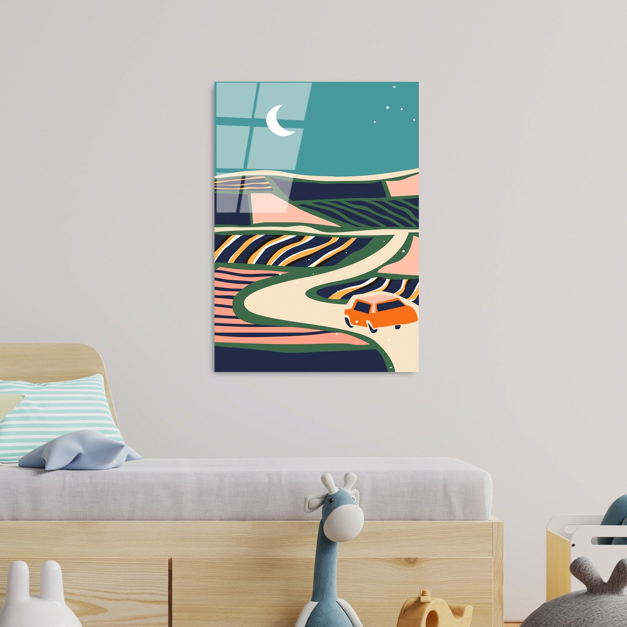 Quadro Decorativo em Vidro Temperado 100% (4 mm) UV-909, Multicolor, 45 x 65 cm