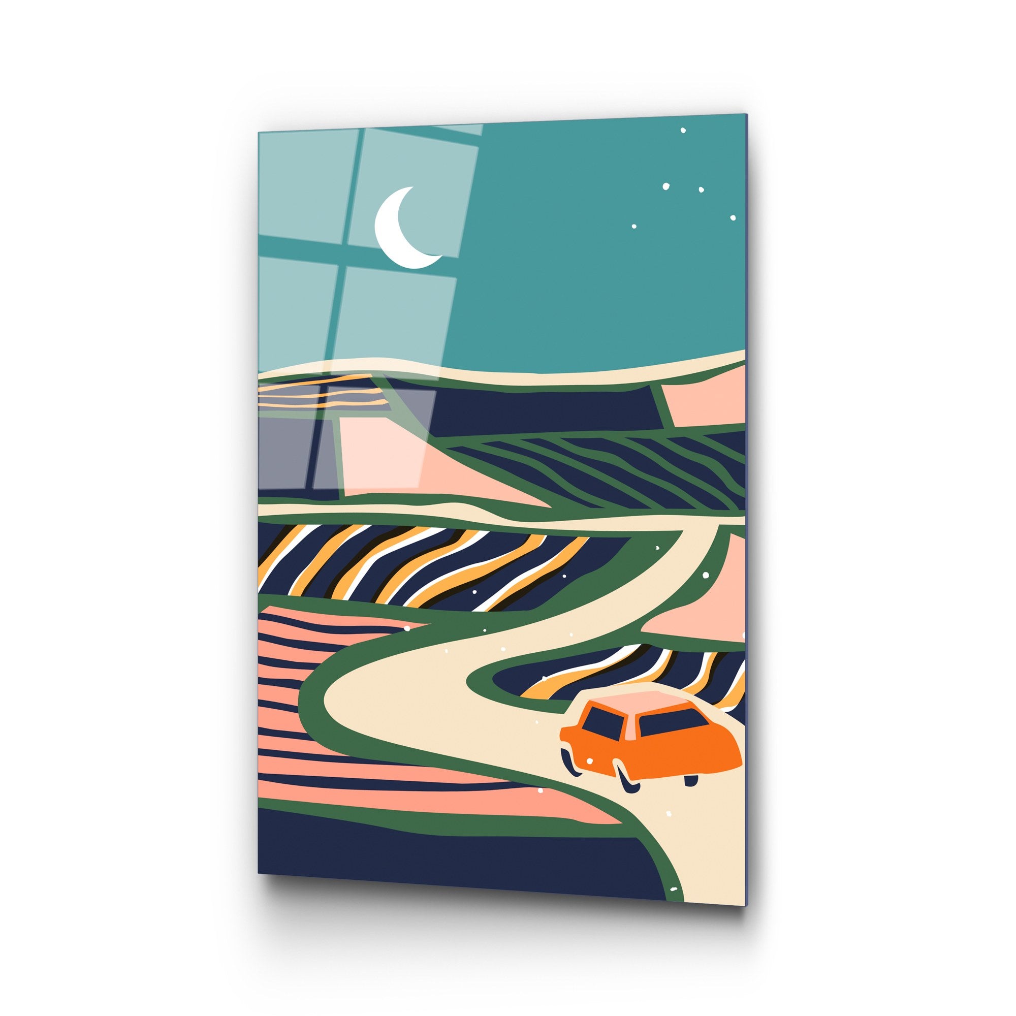 Quadro Decorativo em Vidro Temperado 100% (4 mm) UV-909, Multicolor, 45 x 65 cm