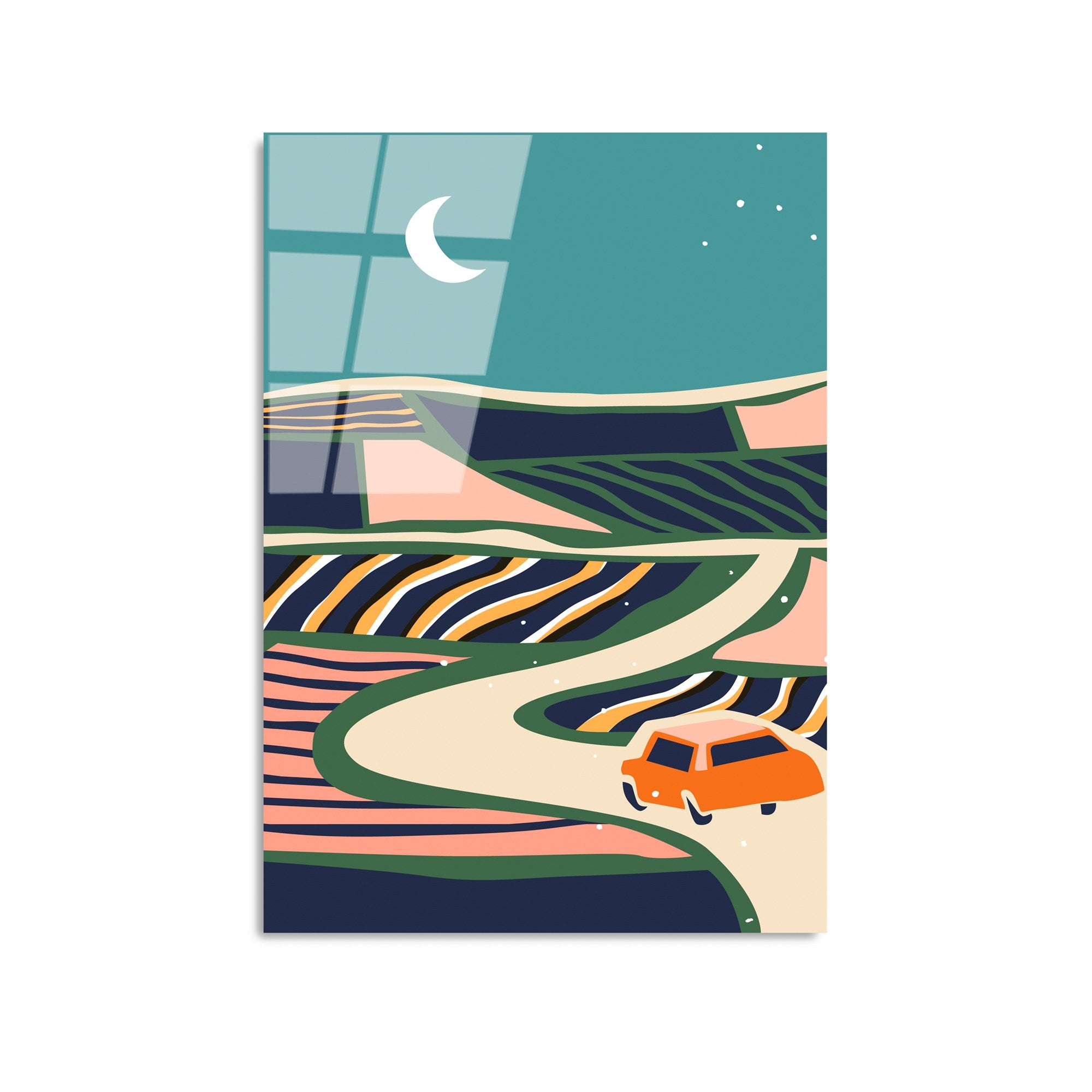 Quadro Decorativo em Vidro Temperado 100% (4 mm) UV-909, Multicolor, 45 x 65 cm