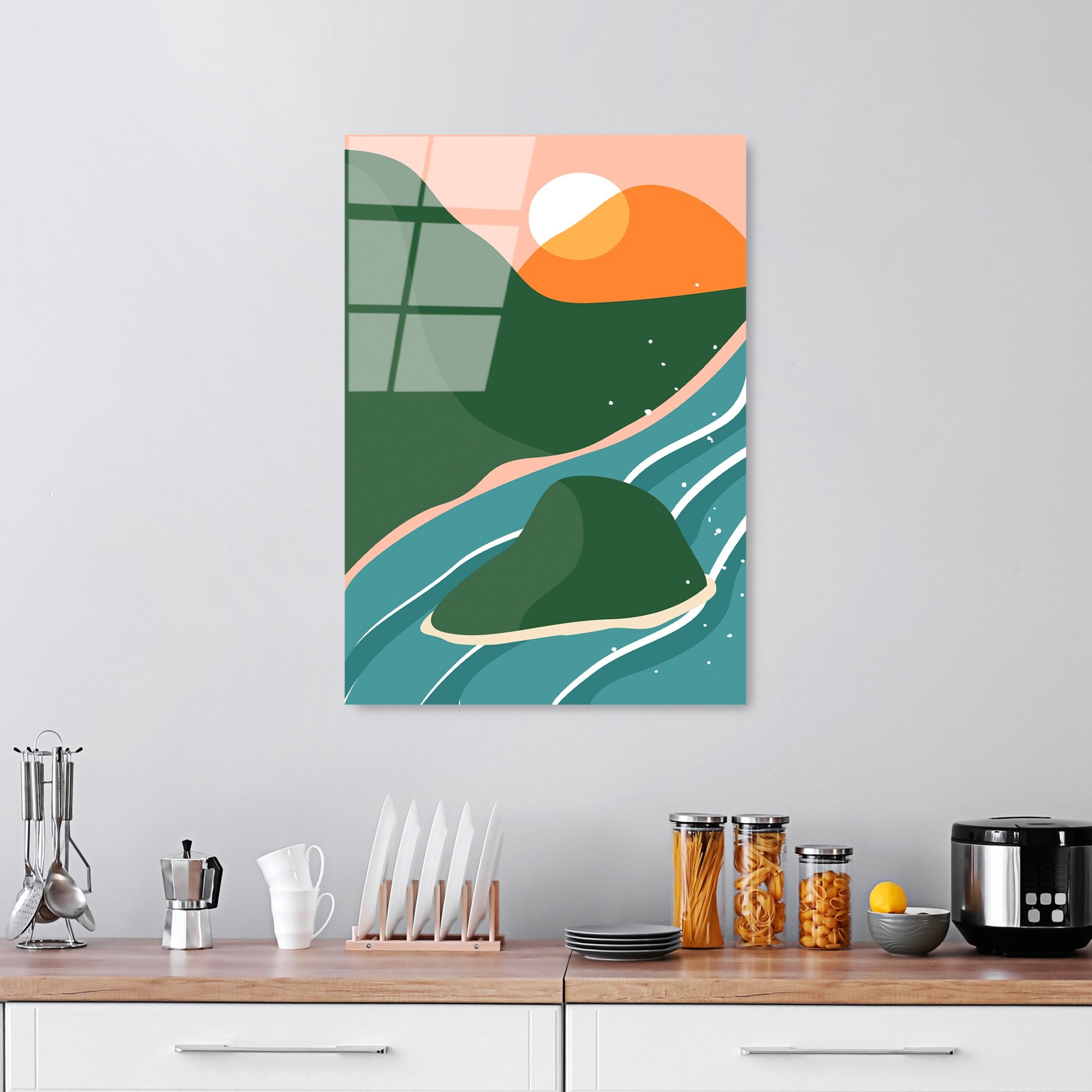 Quadro Decorativo em Vidro Temperado UV-911, Multicolor, 45 x 65 cm (4 mm)