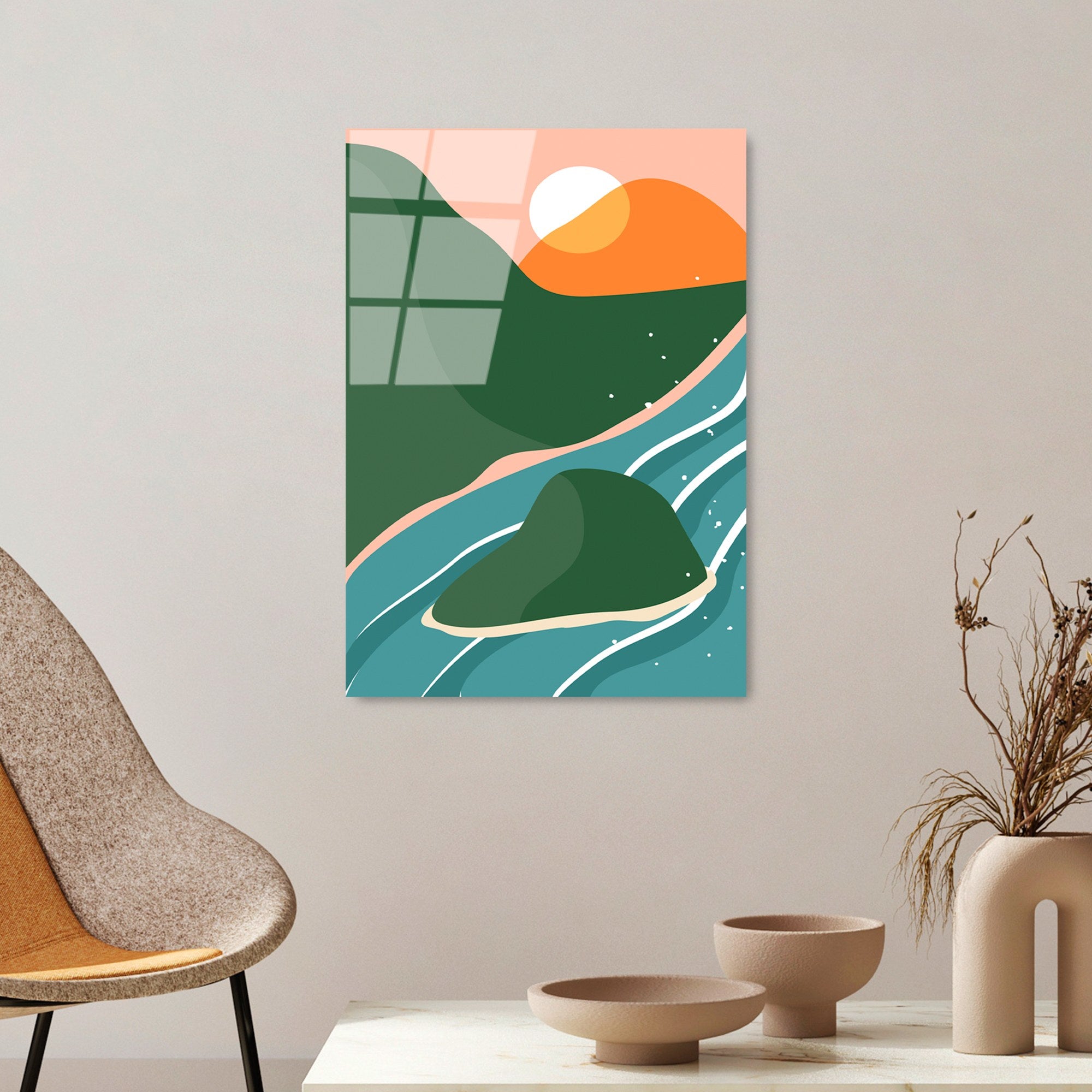 Quadro Decorativo em Vidro Temperado UV-911, Multicolor, 45 x 65 cm (4 mm)