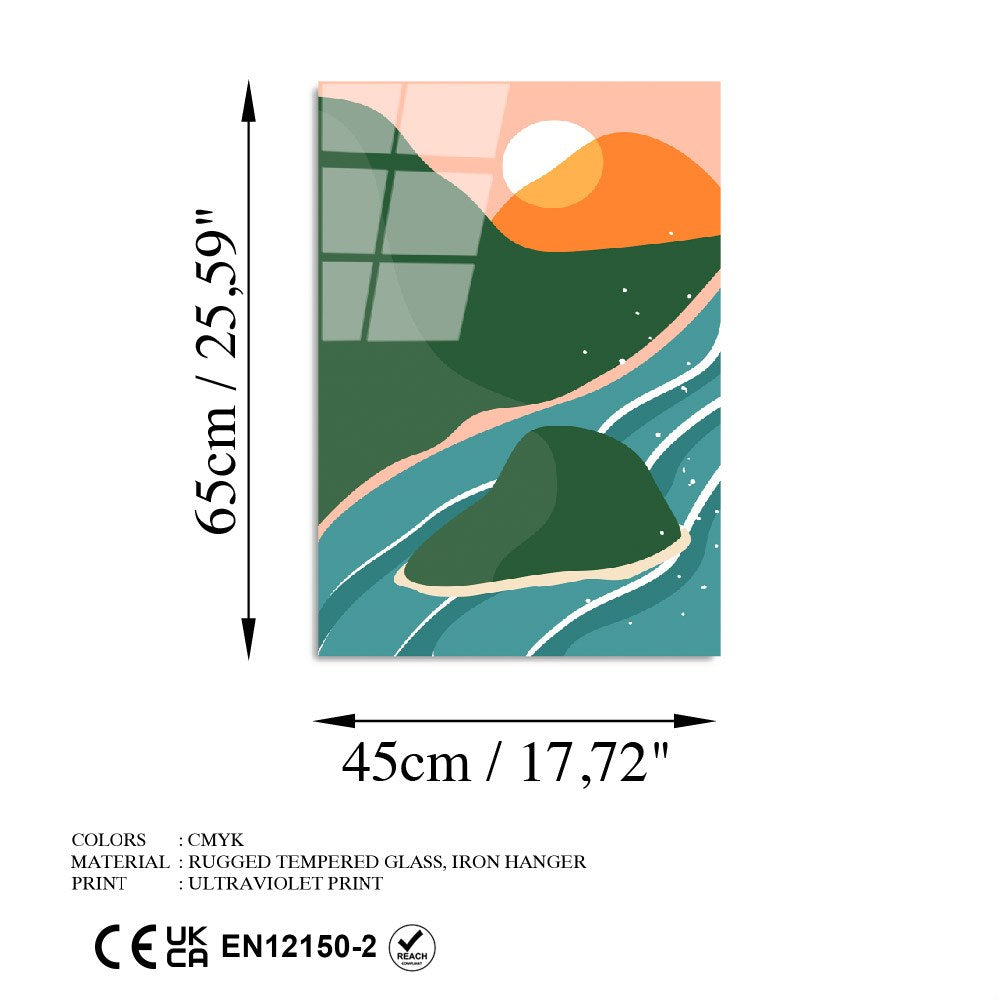 Quadro Decorativo em Vidro Temperado UV-911, Multicolor, 45 x 65 cm (4 mm)