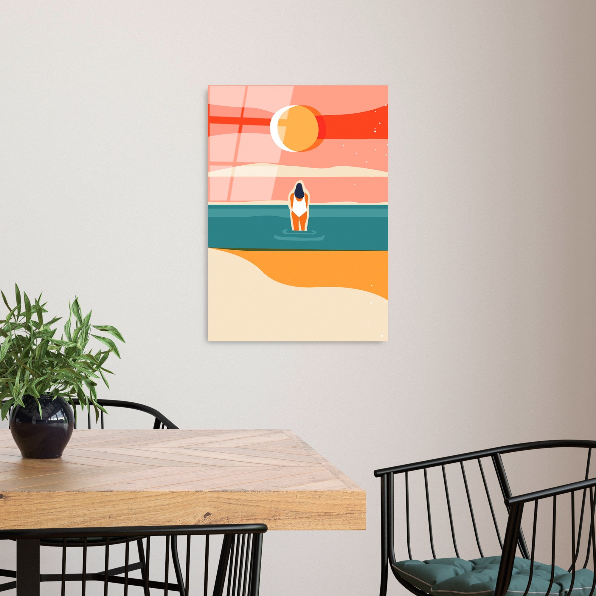 Quadro Decorativo em Vidro Temperado UV-913, 45 x 65 cm, Multicolorido, 4 mm