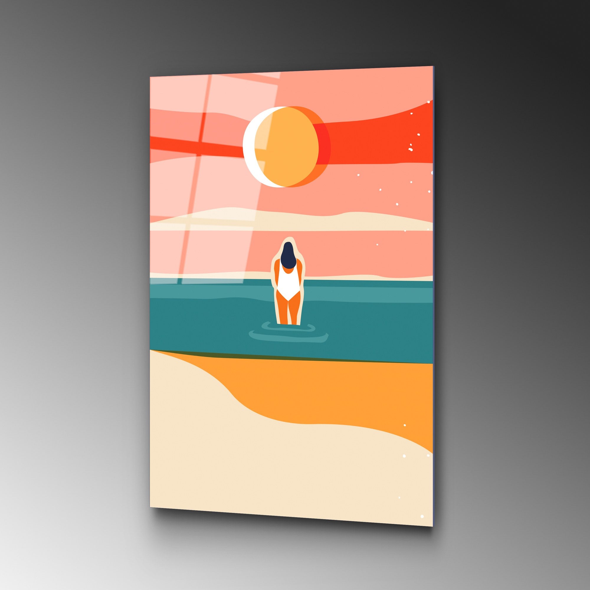 Quadro Decorativo em Vidro Temperado UV-913, 45 x 65 cm, Multicolorido, 4 mm