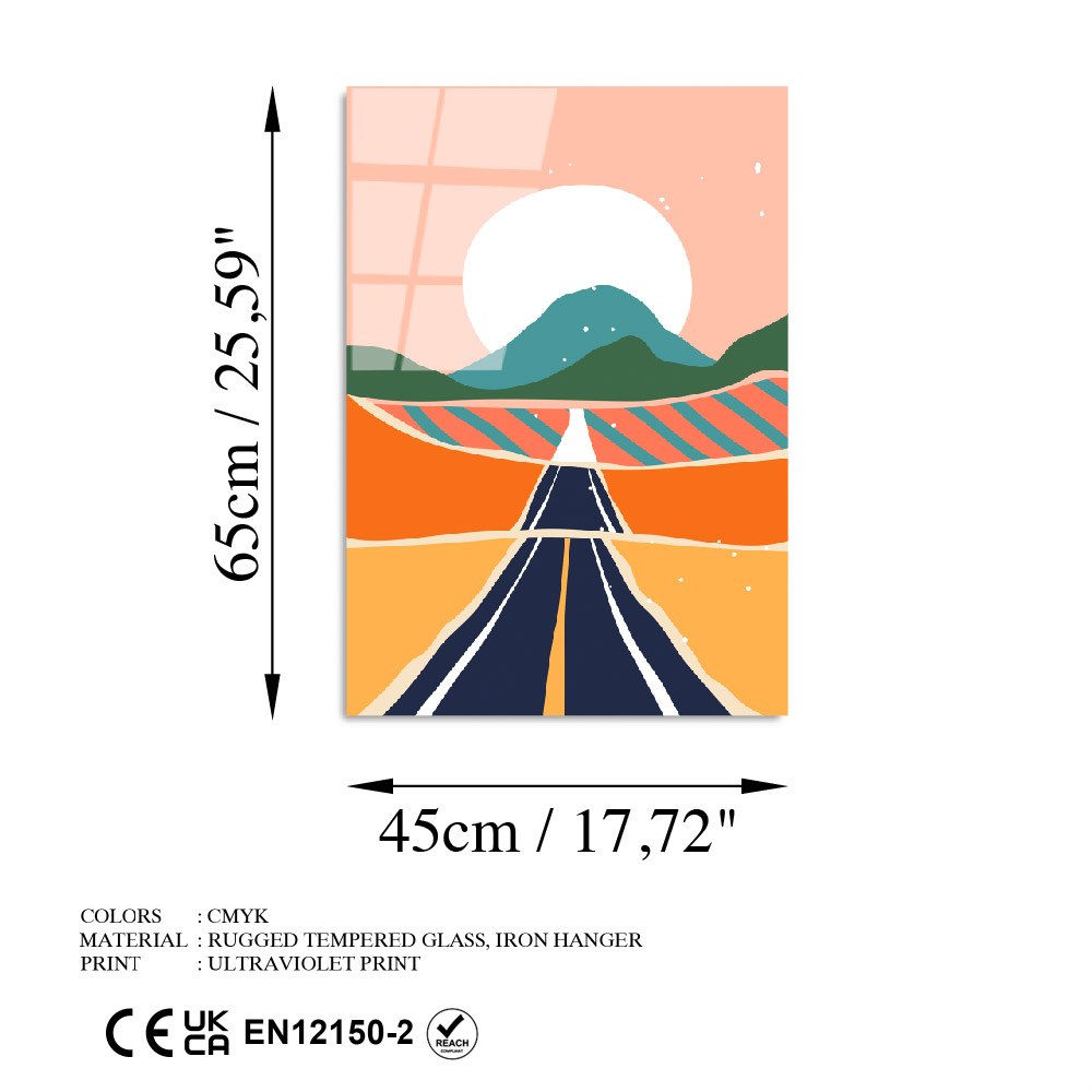 Quadro Decorativo em Vidro Temperado Multicolor UV-915 – 45 x 65 cm, 4 mm