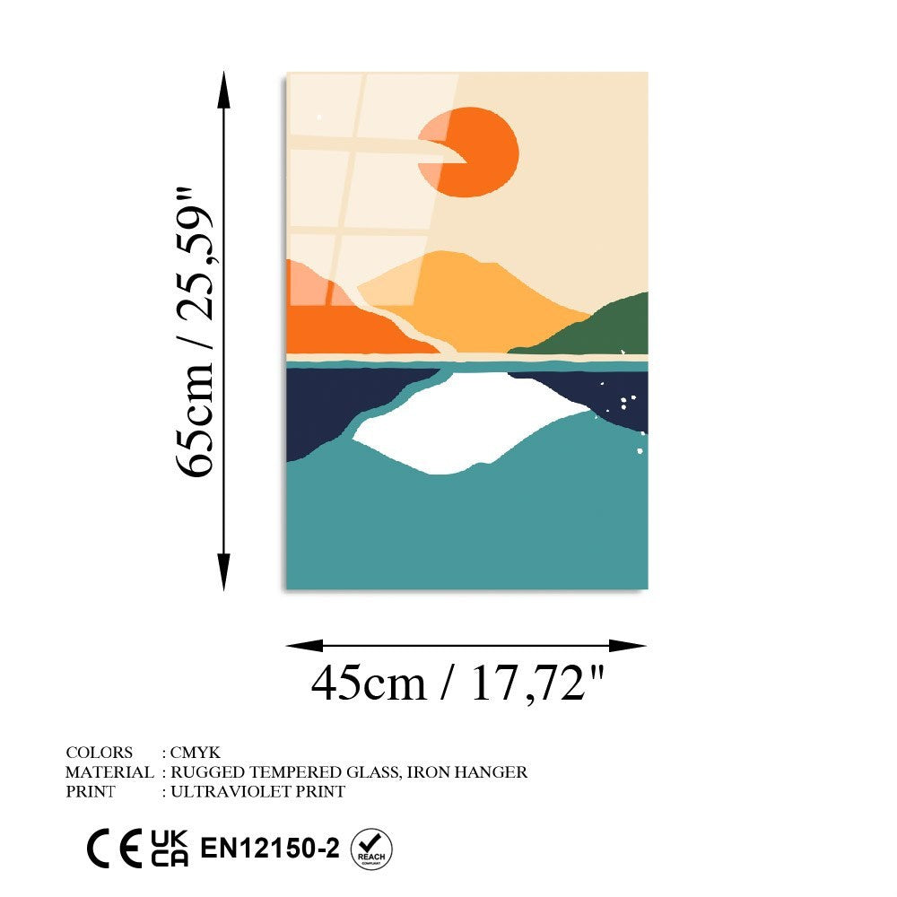 Quadro Decorativo em Vidro Temperado UV-916, 45 x 65 cm, Multicolor, 4 mm (Ref. 123BZM2410)