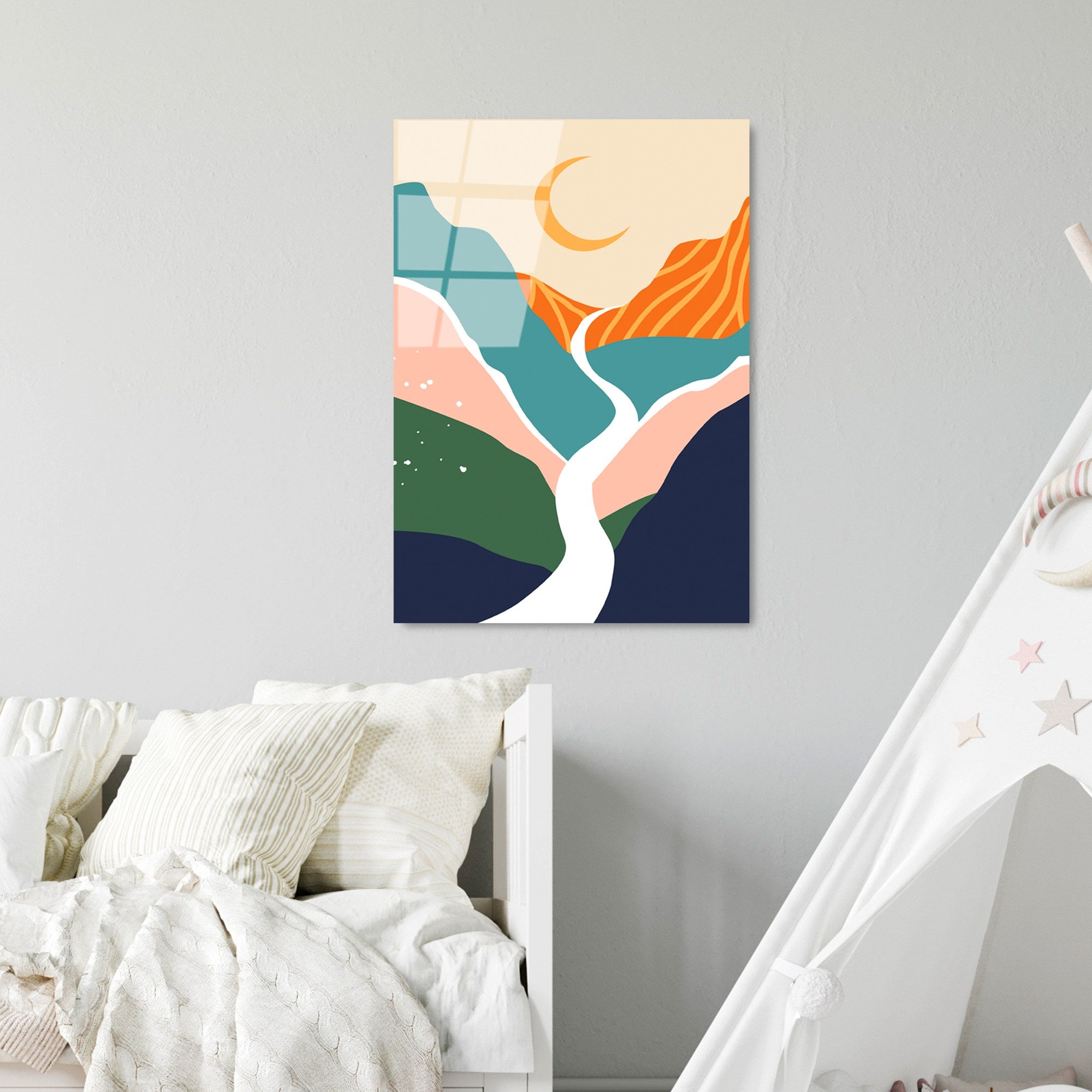 Quadro Decorativo em Vidro Temperado 100% 4 mm UV-917 45 x 65 cm Multicolor