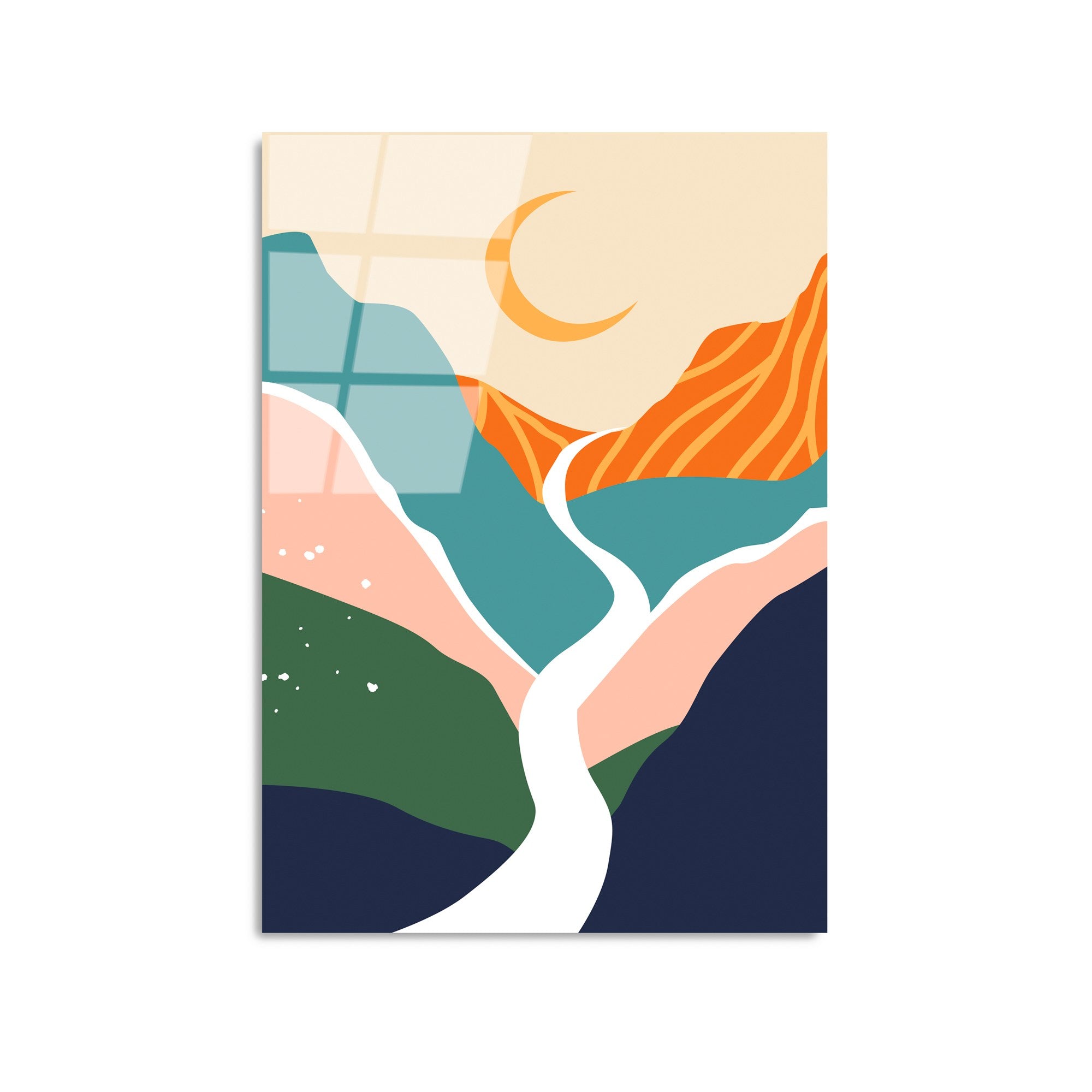 Quadro Decorativo em Vidro Temperado 100% 4 mm UV-917 45 x 65 cm Multicolor