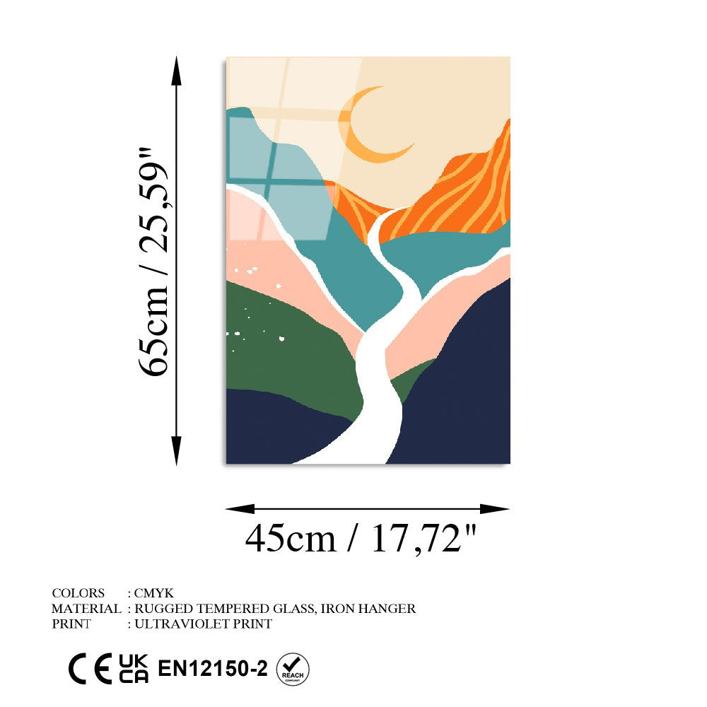 Quadro Decorativo em Vidro Temperado 100% 4 mm UV-917 45 x 65 cm Multicolor