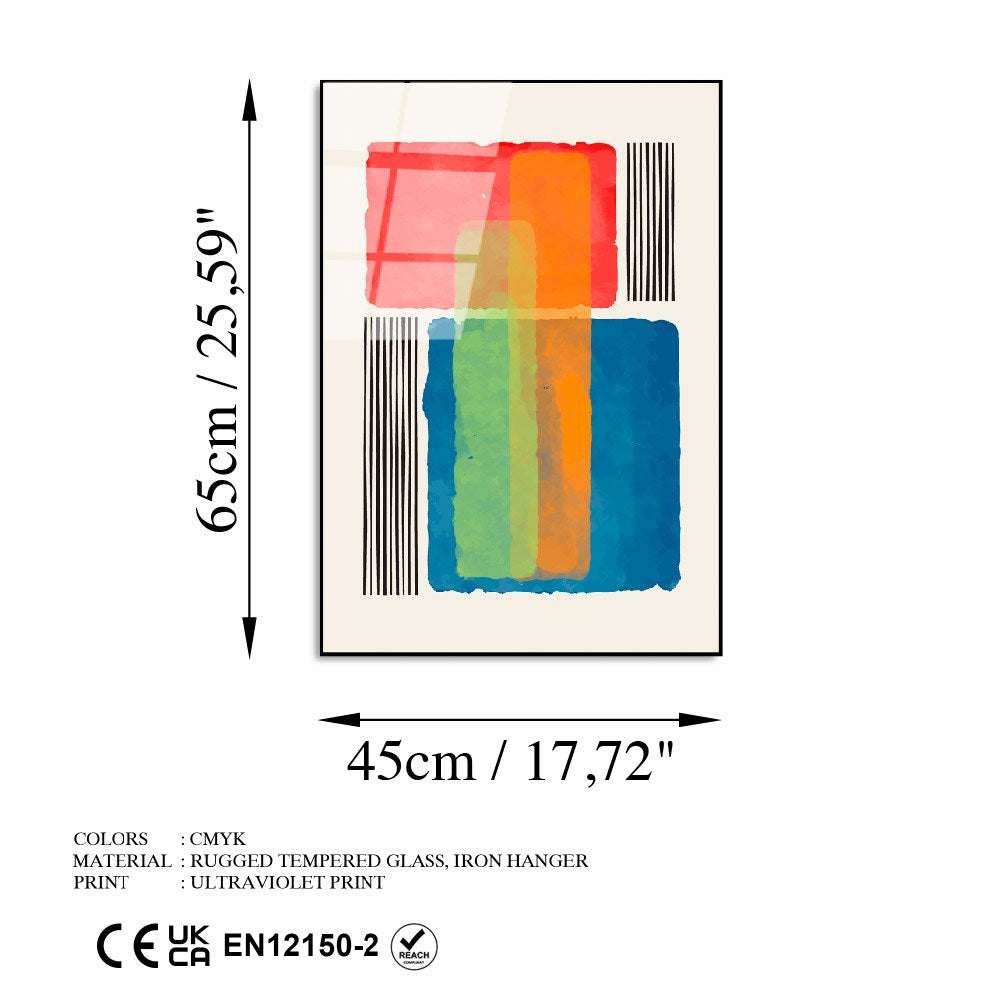 Quadro Decorativo em Vidro Temperado UV-918, Multicolor, 45 x 65 cm, 4 mm