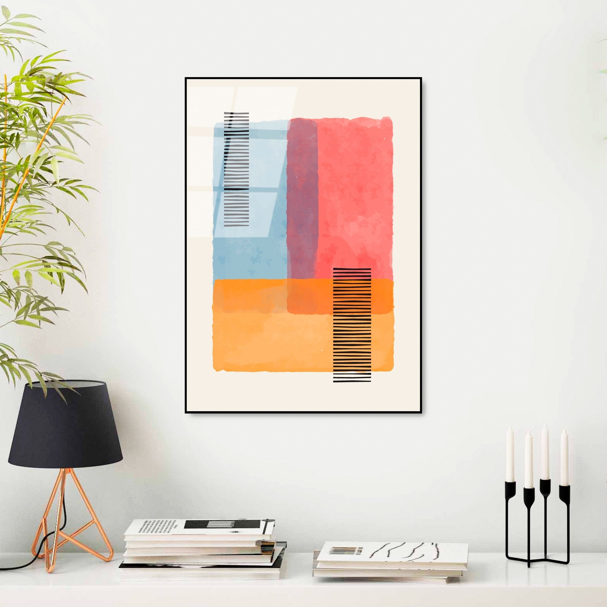 Quadro Decorativo em Vidro Temperado UV-919, Multicolor, 45 x 65 cm, 4 mm