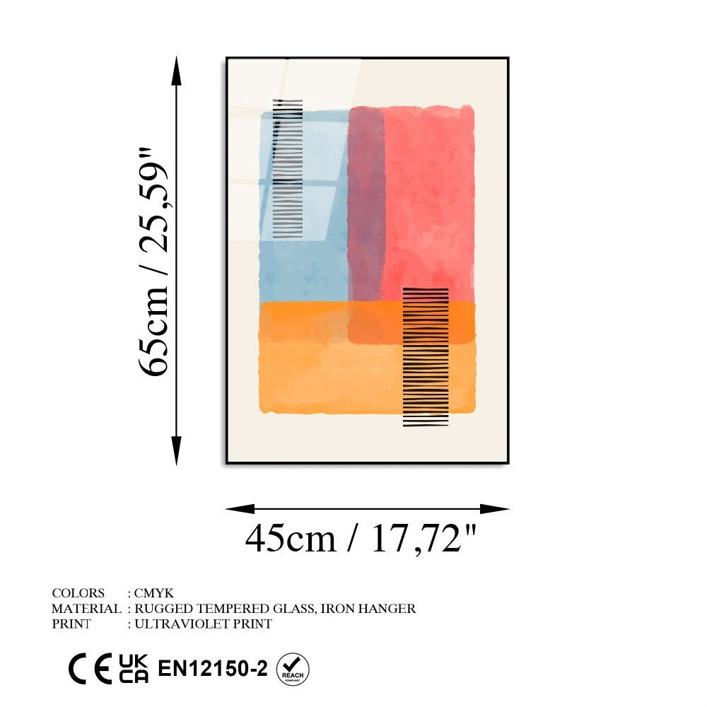 Quadro Decorativo em Vidro Temperado UV-919, Multicolor, 45 x 65 cm, 4 mm